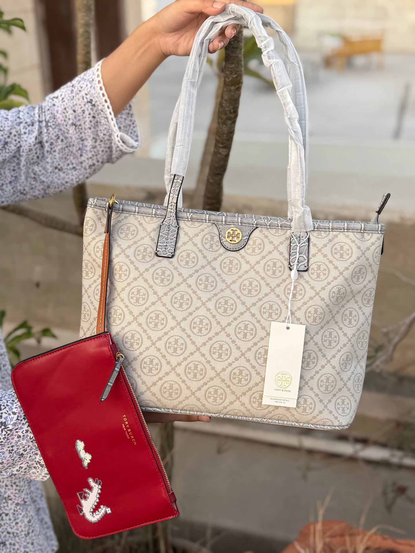 Tory Burch T Monogram Cloud Zip Tote Bag-Master Plus Series