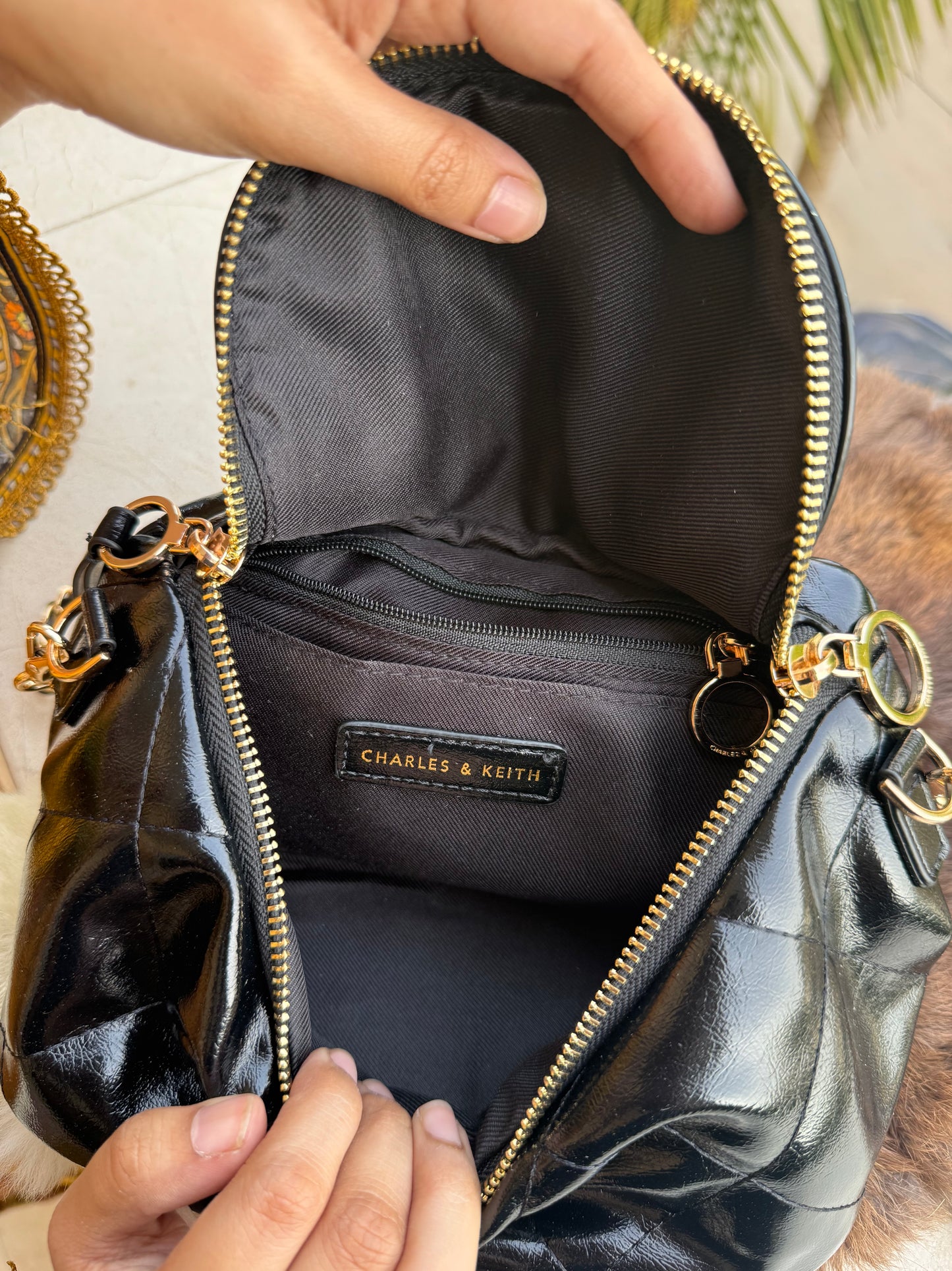 Charles & Keith Apfra Quilted Crossbody Bag With Box-Master Series