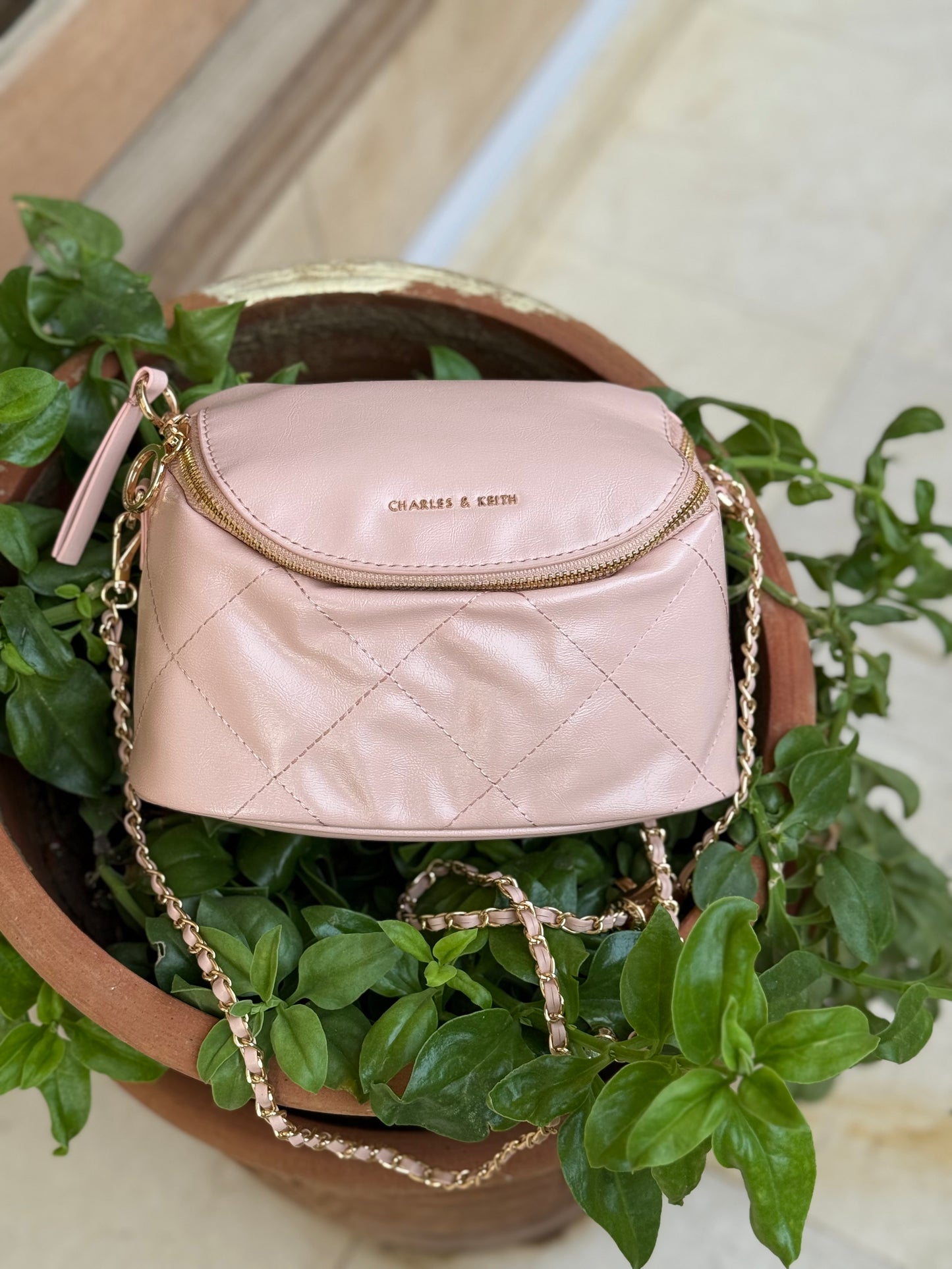 Charles & Keith Apfra Quilted Crossbody Bag With Box-Master Series