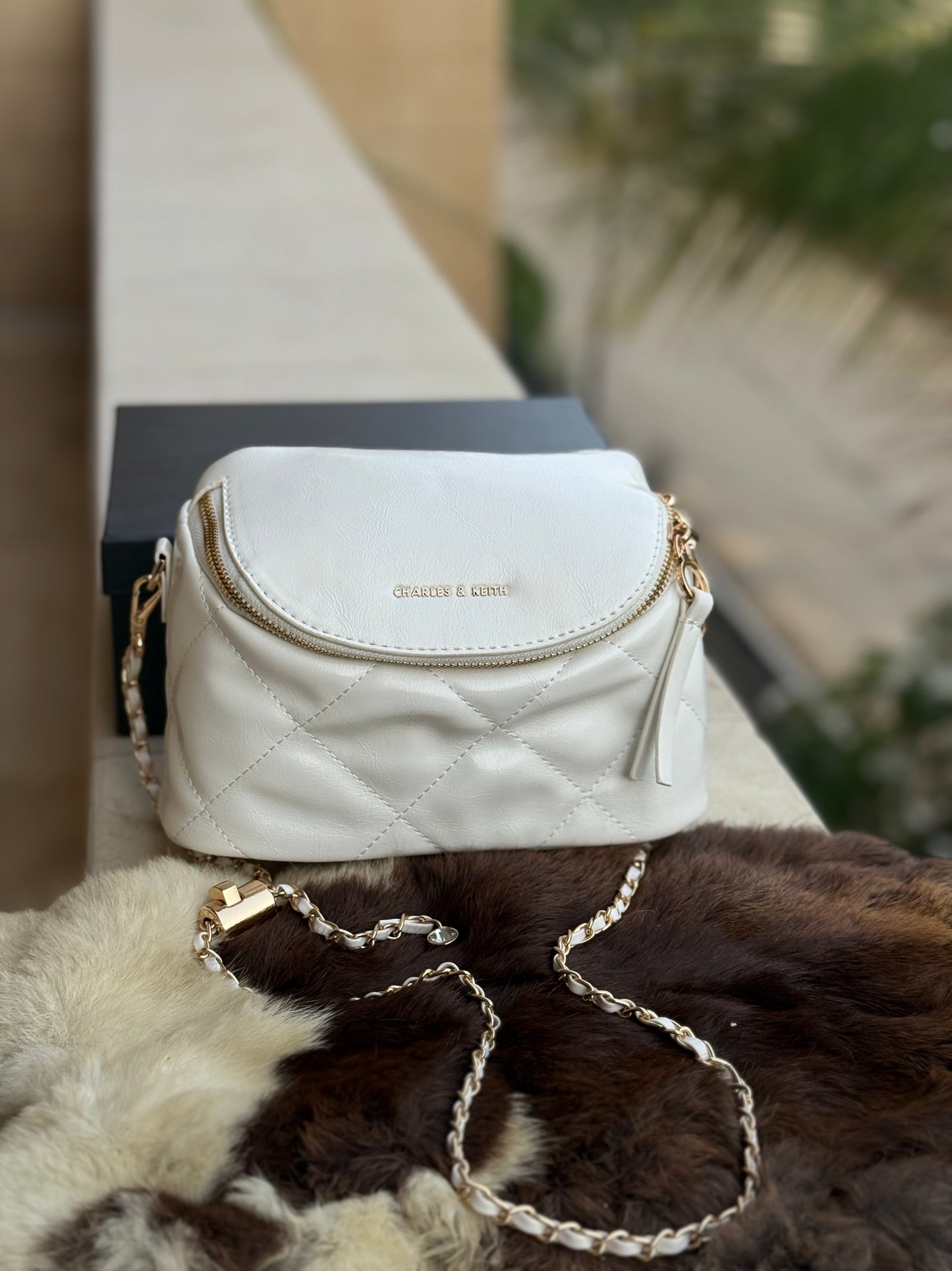 Charles & Keith Apfra Quilted Crossbody Bag With Box-Master Series