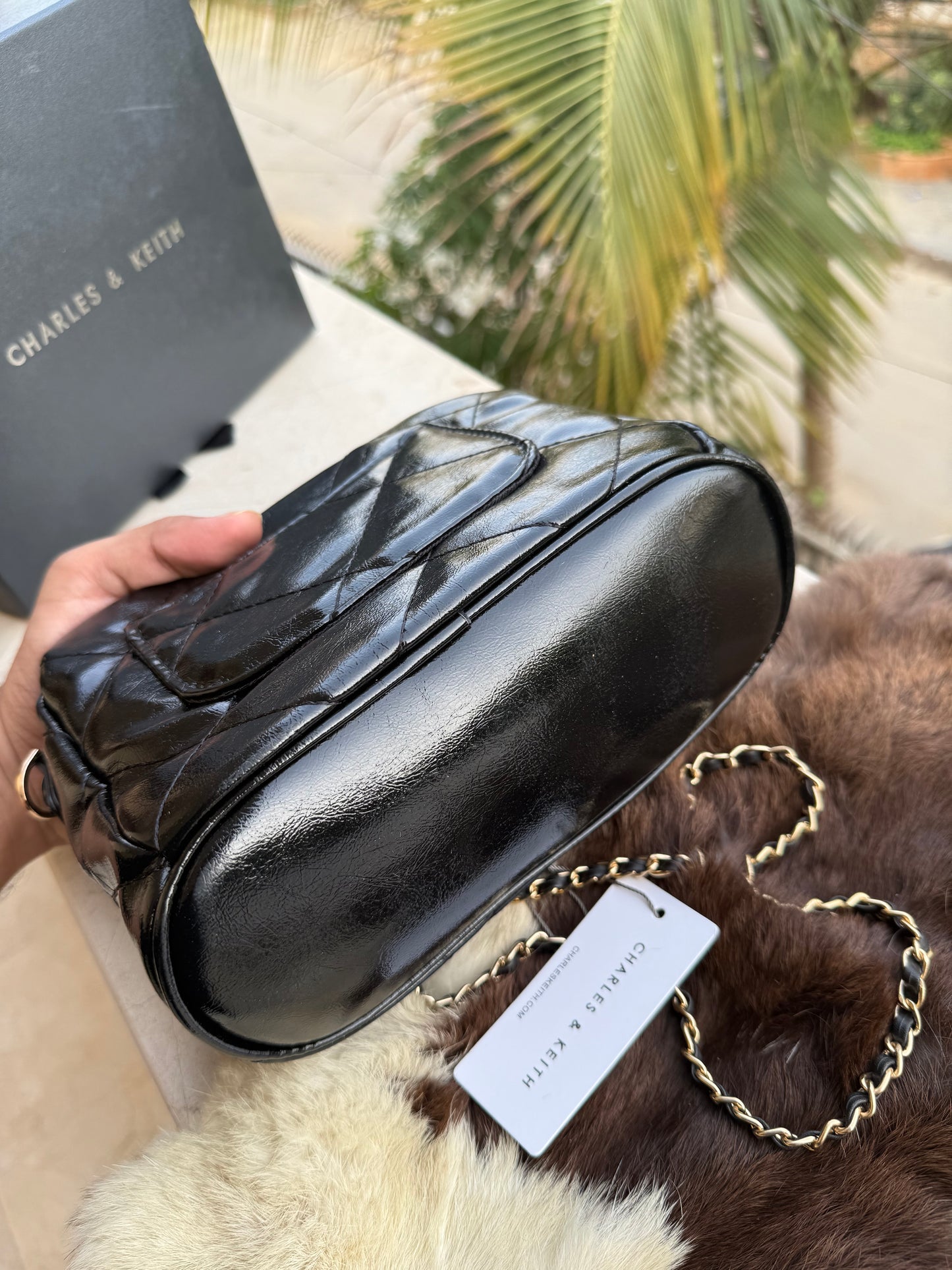 Charles & Keith Apfra Quilted Crossbody Bag With Box-Master Series