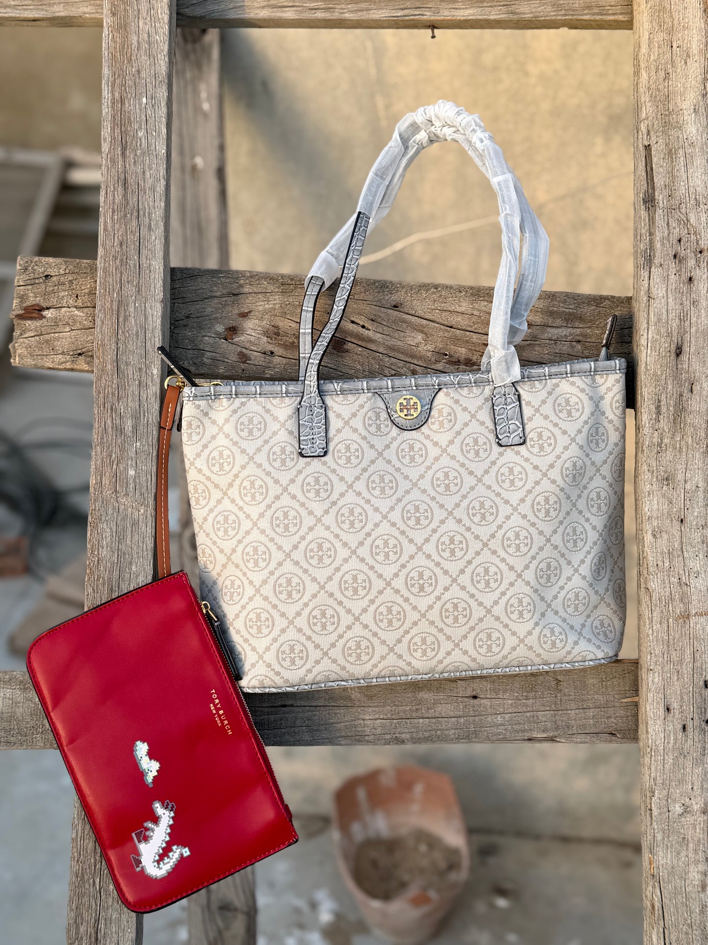 Tory Burch T Monogram Cloud Zip Tote Bag-Master Plus Series