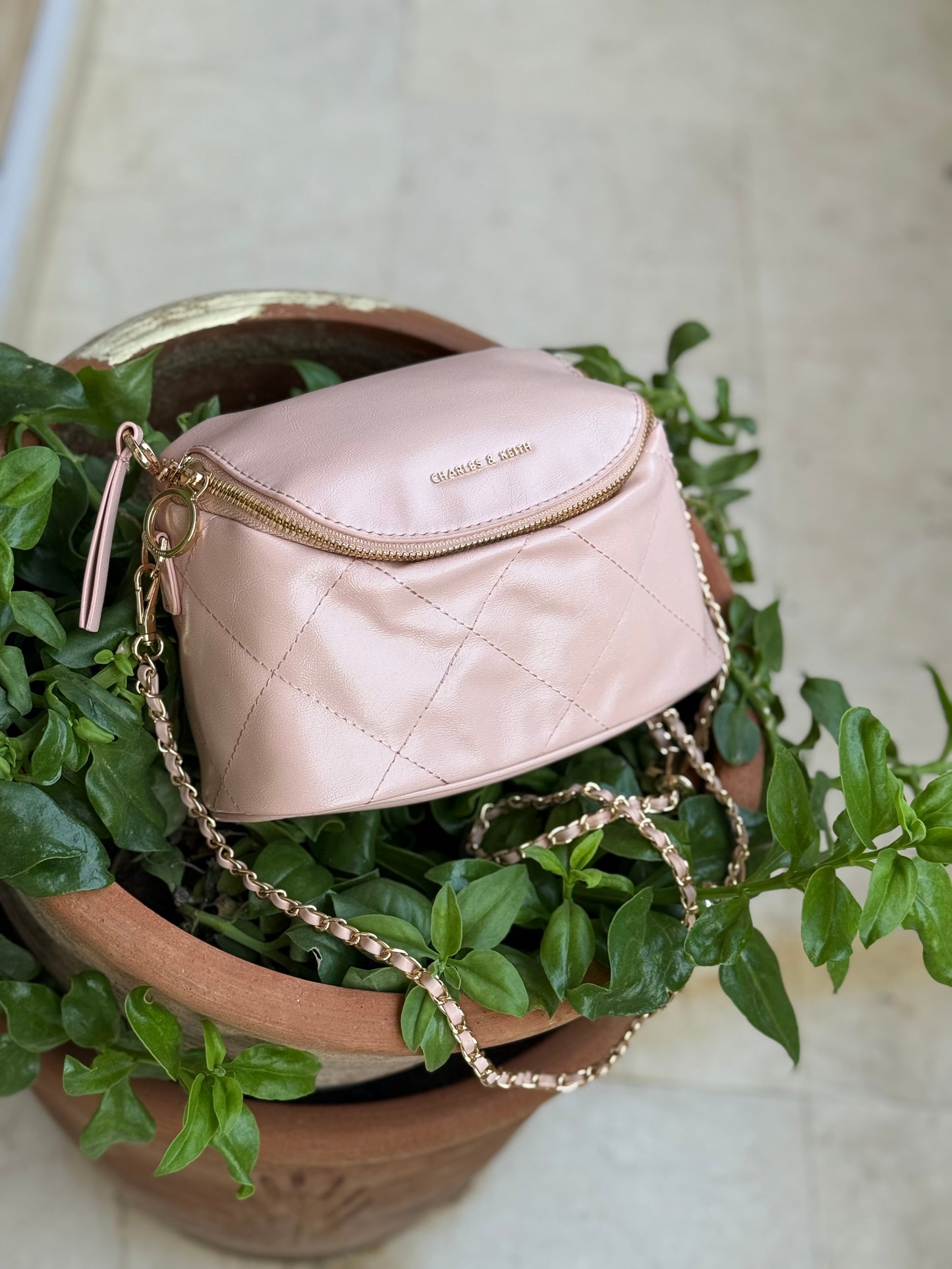 Charles & Keith Apfra Quilted Crossbody Bag With Box-Master Series