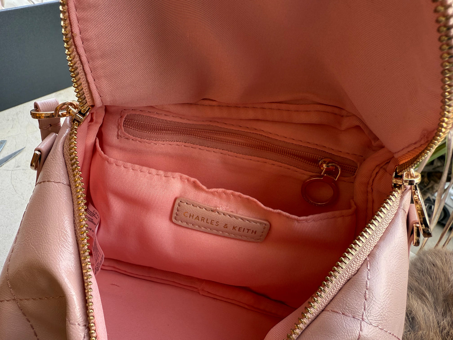 Charles & Keith Apfra Quilted Crossbody Bag With Box-Master Series