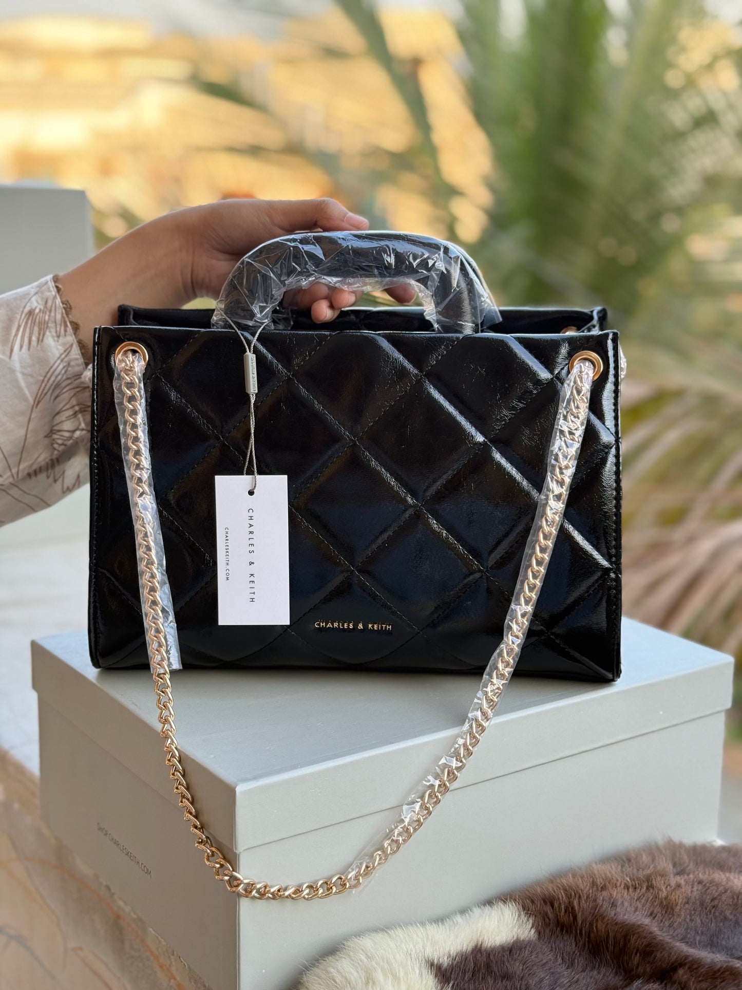 Charles & Keith Apfra Quilted Chain Master Series With Box
