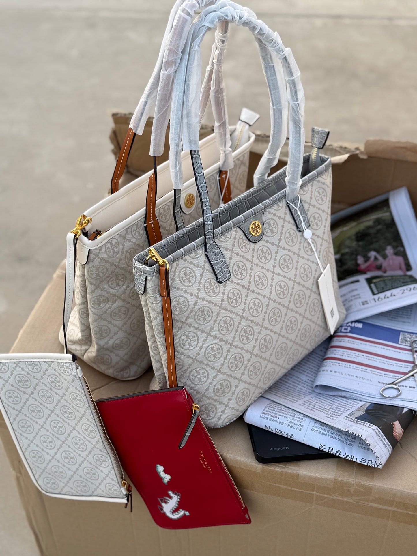 Tory Burch T Monogram Cloud Zip Tote Bag-Master Plus Series
