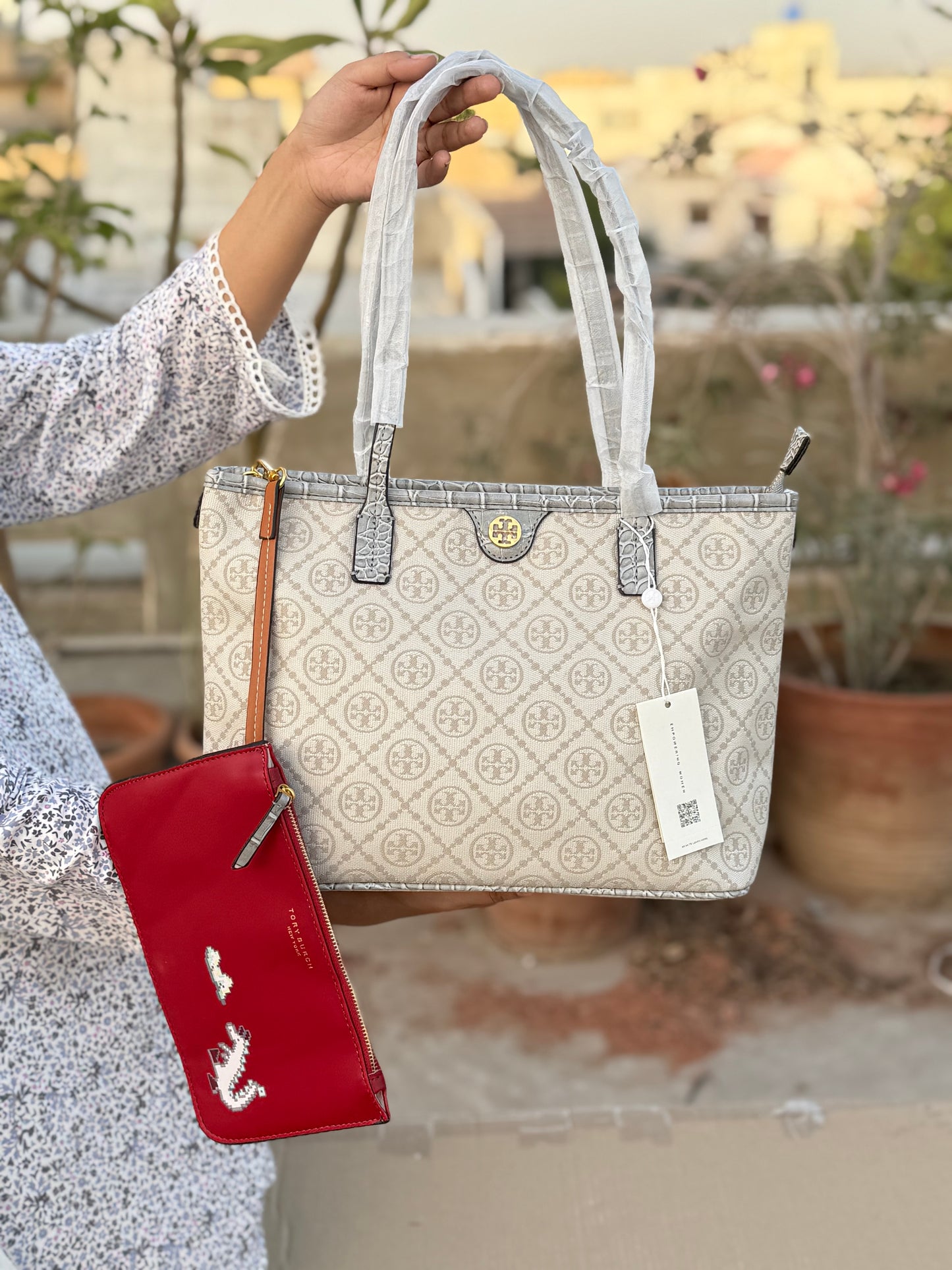 Tory Burch T Monogram Cloud Zip Tote Bag-Master Plus Series