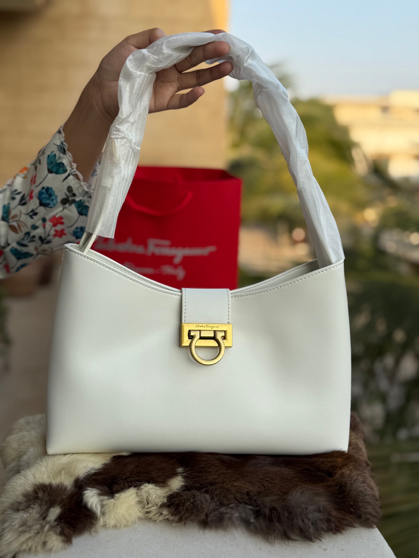 Salvatore Ferragamo Trifolio shoulder bag-Master Series-With Paper Bag-Same As Original