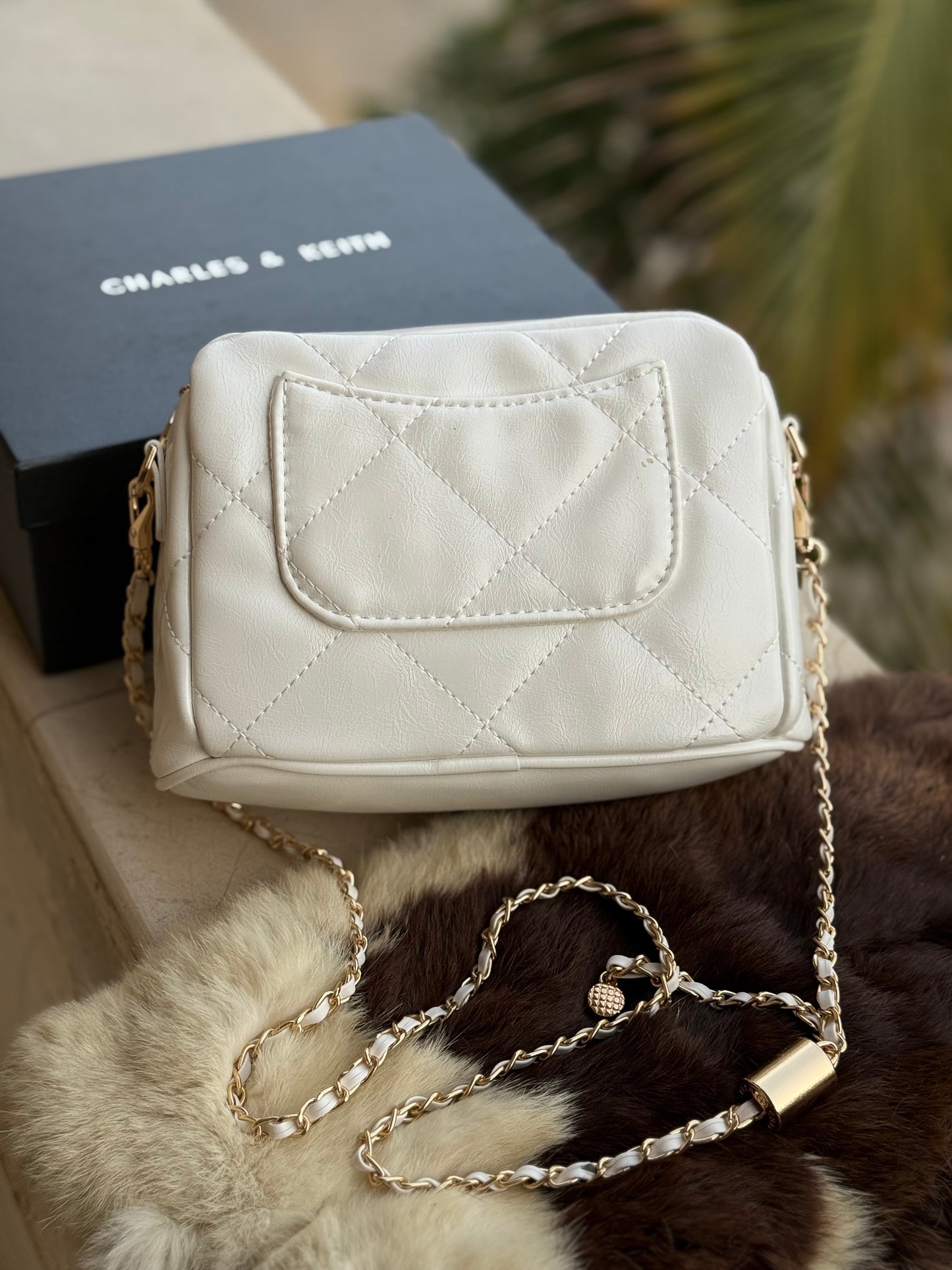 Charles & Keith Apfra Quilted Crossbody Bag With Box-Master Series