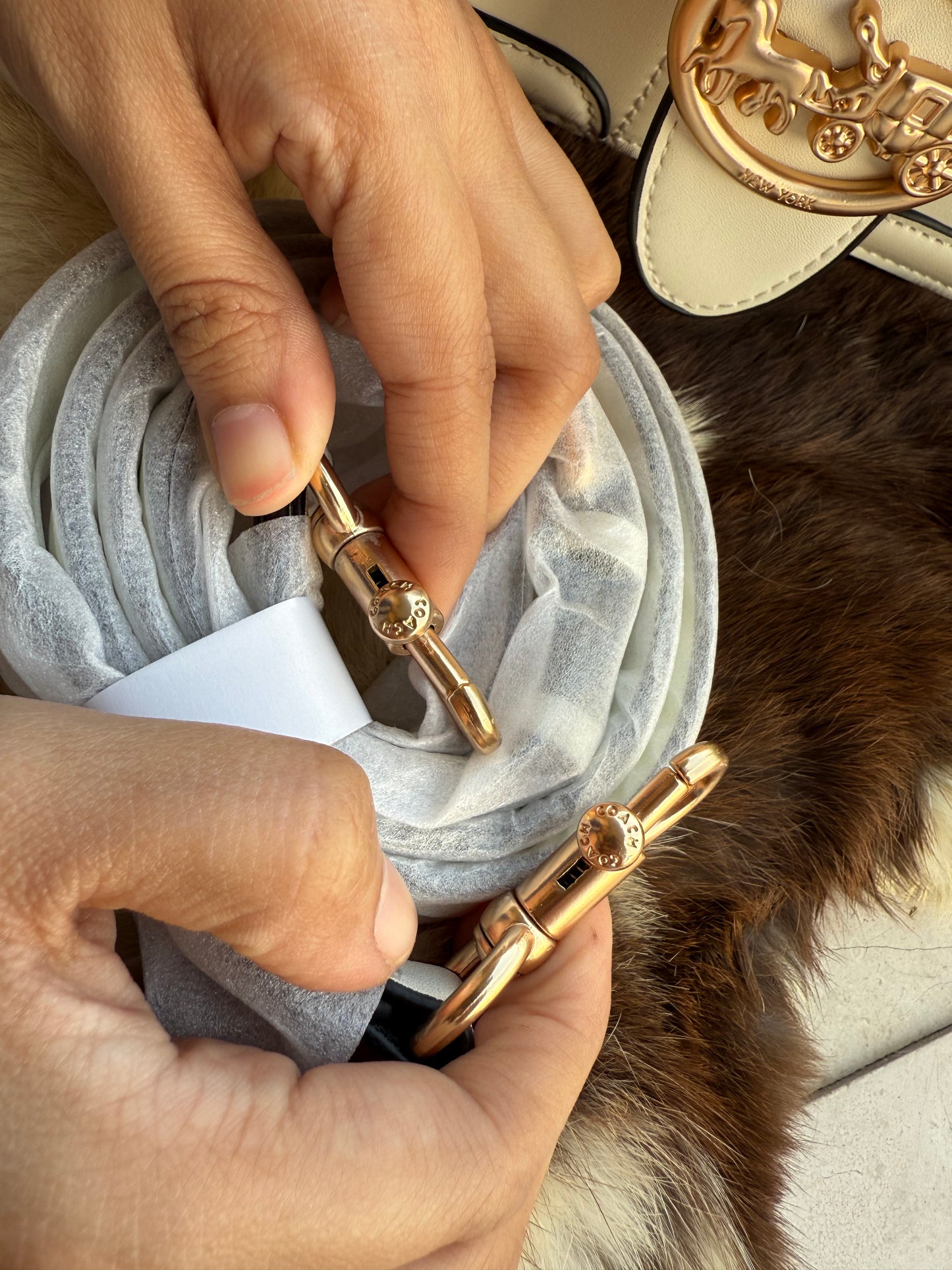 Coach Georgie shoulder bag in white with daisy embroidery.Same as original-Master Plus Series-Box included