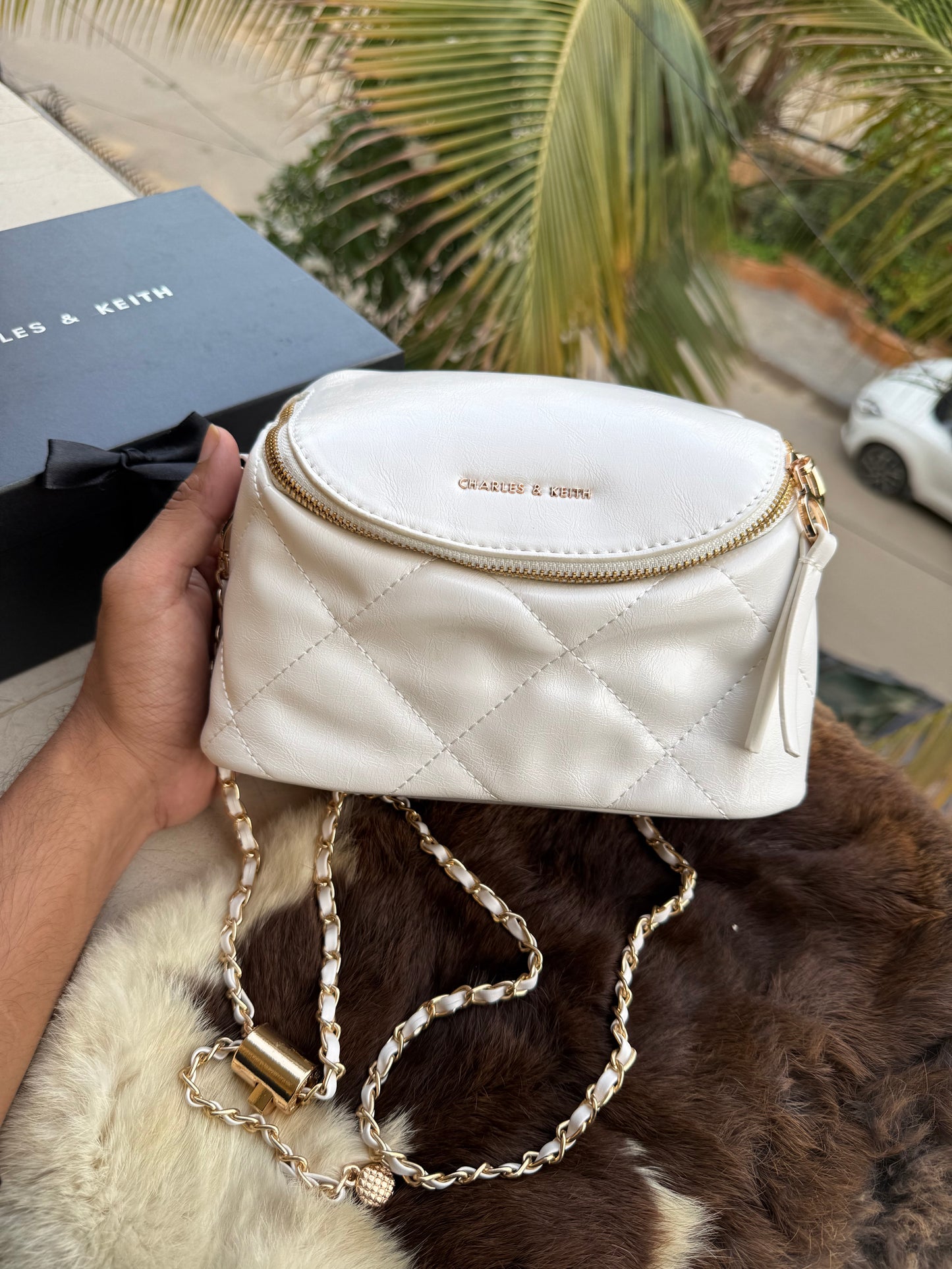 Charles & Keith Apfra Quilted Crossbody Bag With Box-Master Series