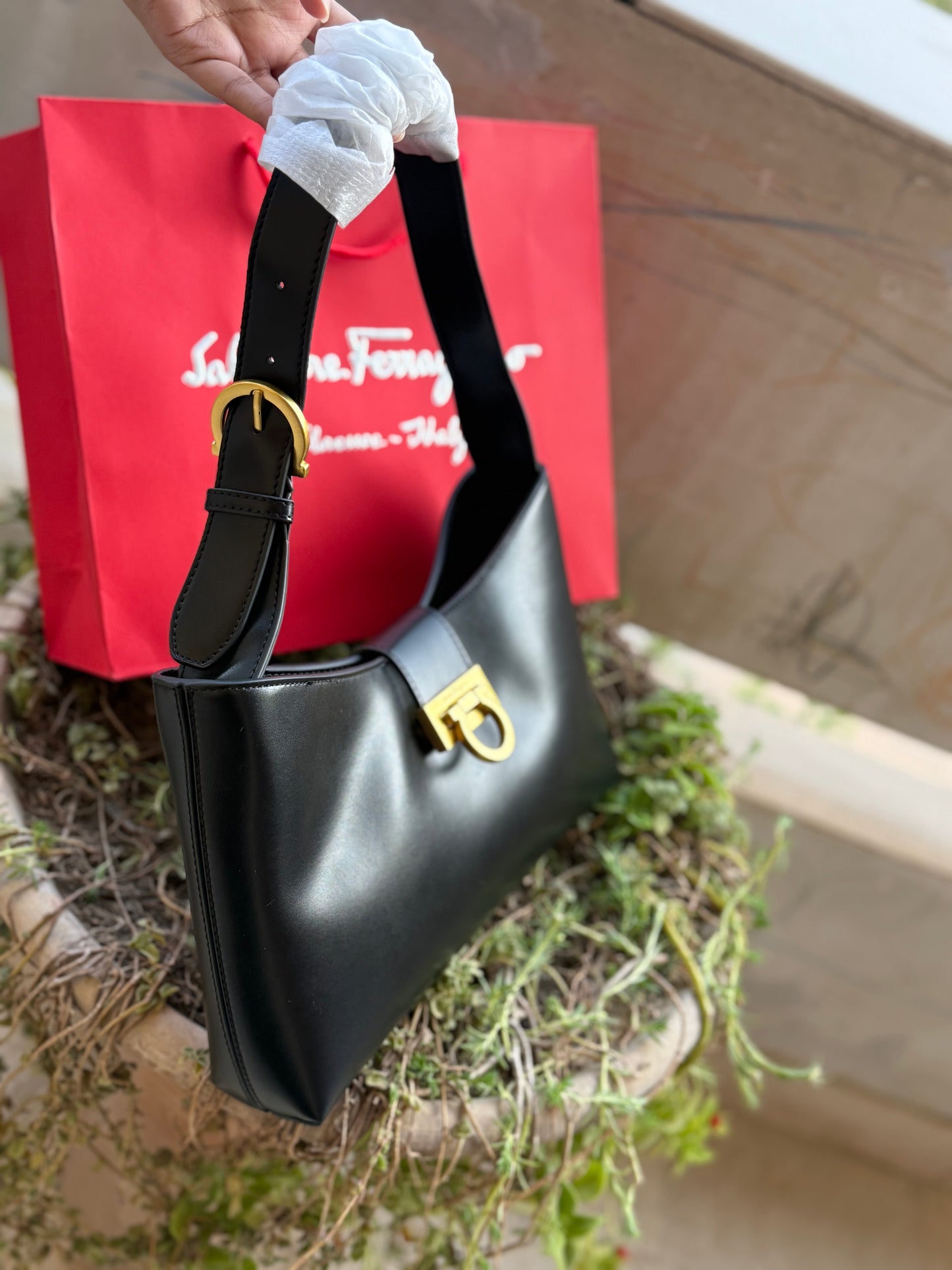 Salvatore Ferragamo Trifolio shoulder bag-Master Series-With Paper Bag-Same As Original