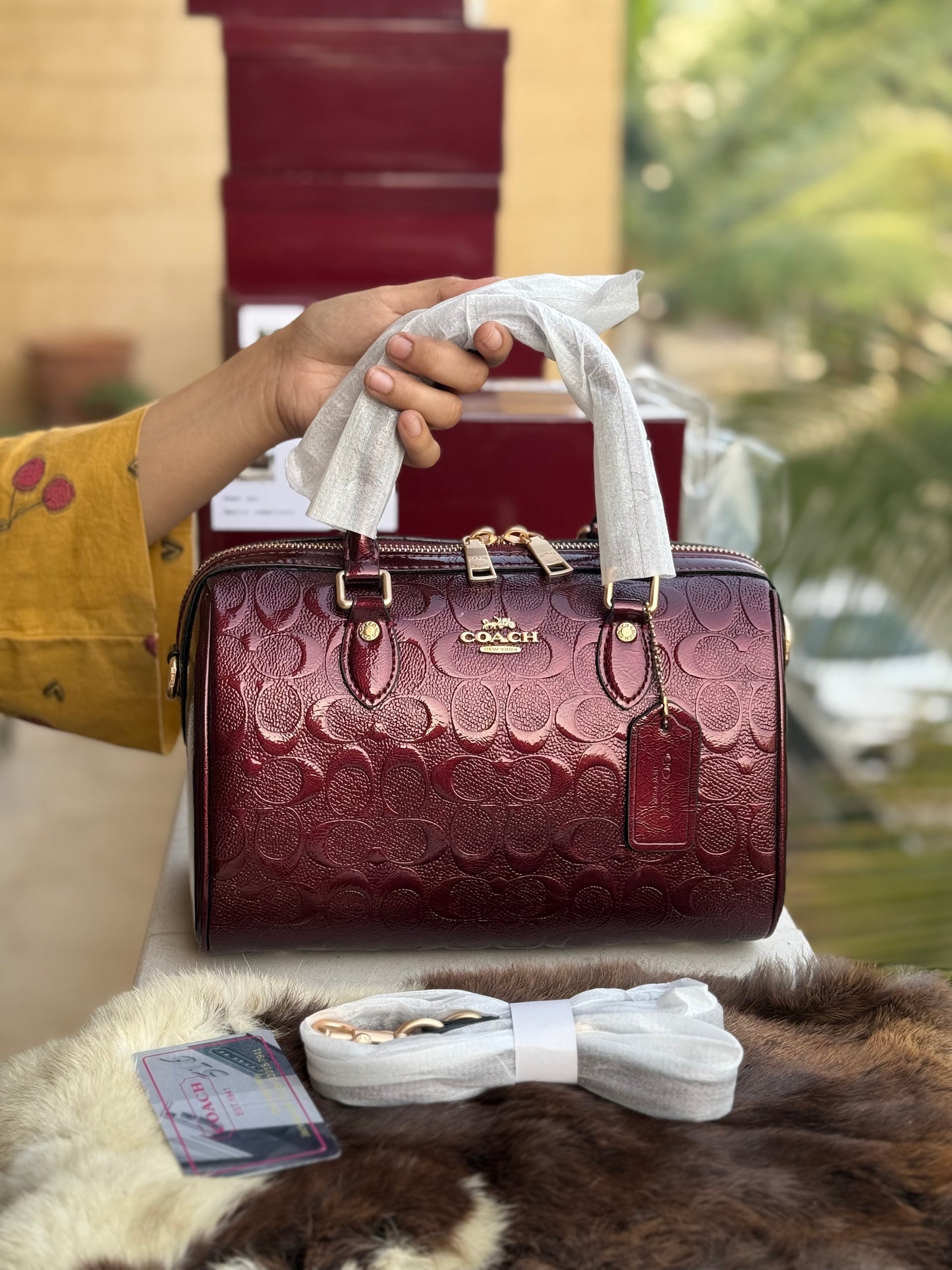 Coach Rowan Satchel With Box Master Series