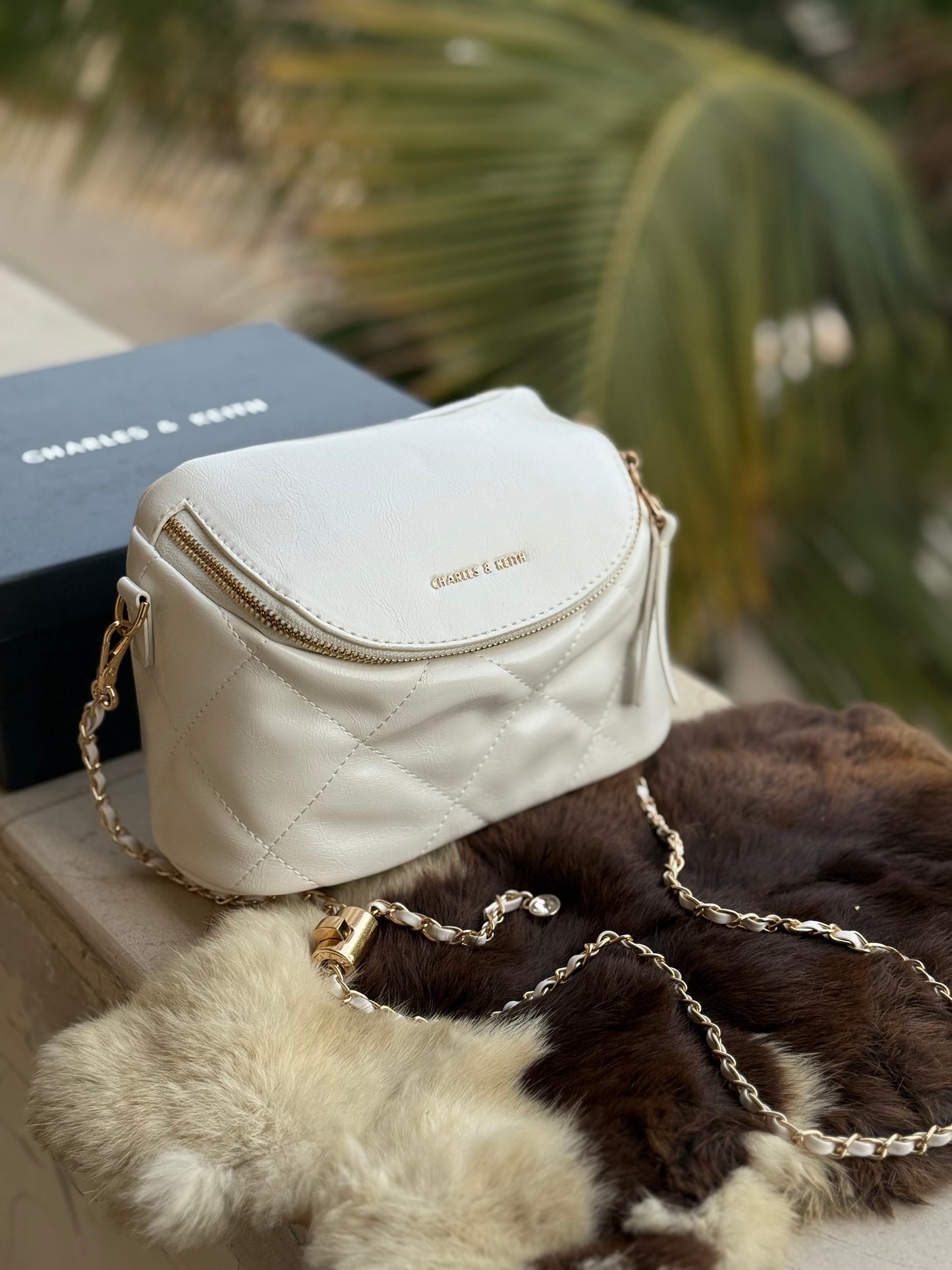 Charles & Keith Apfra Quilted Crossbody Bag With Box-Master Series
