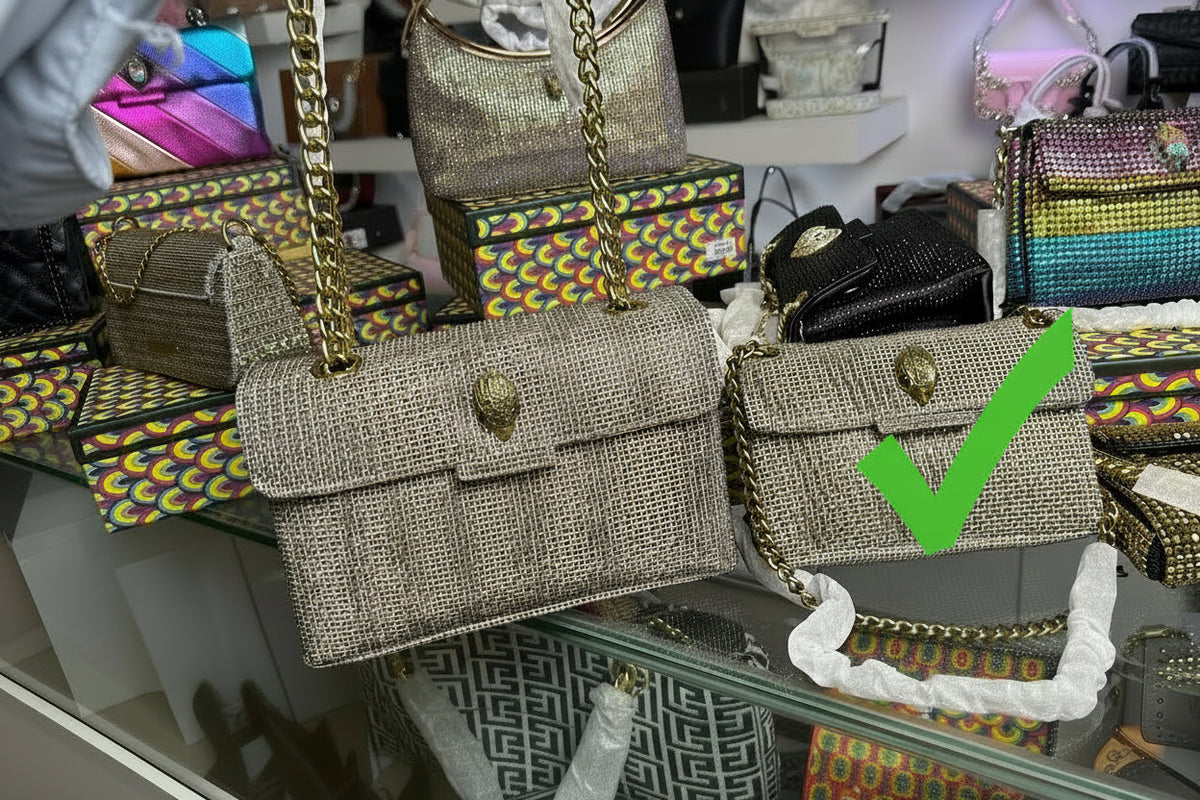 Kurt Geiger London Mini Kensington houndstooth tote bag with box