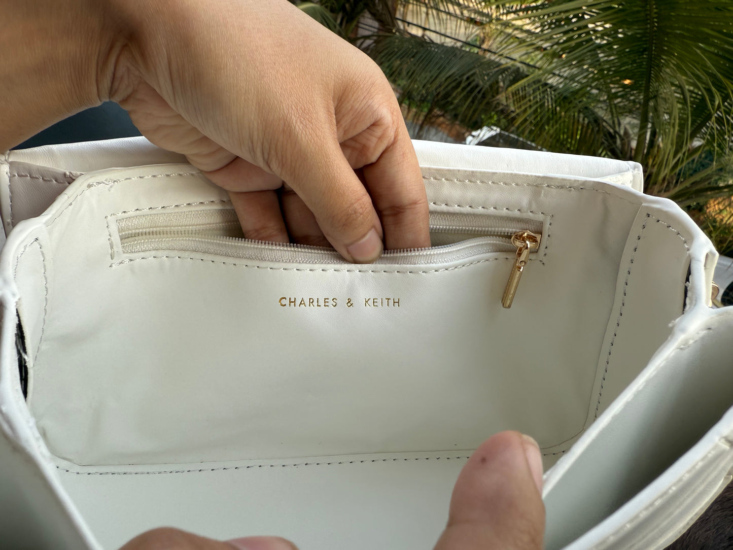 Charles & Keith Eleni Quilted Crossbody Bag-With Box