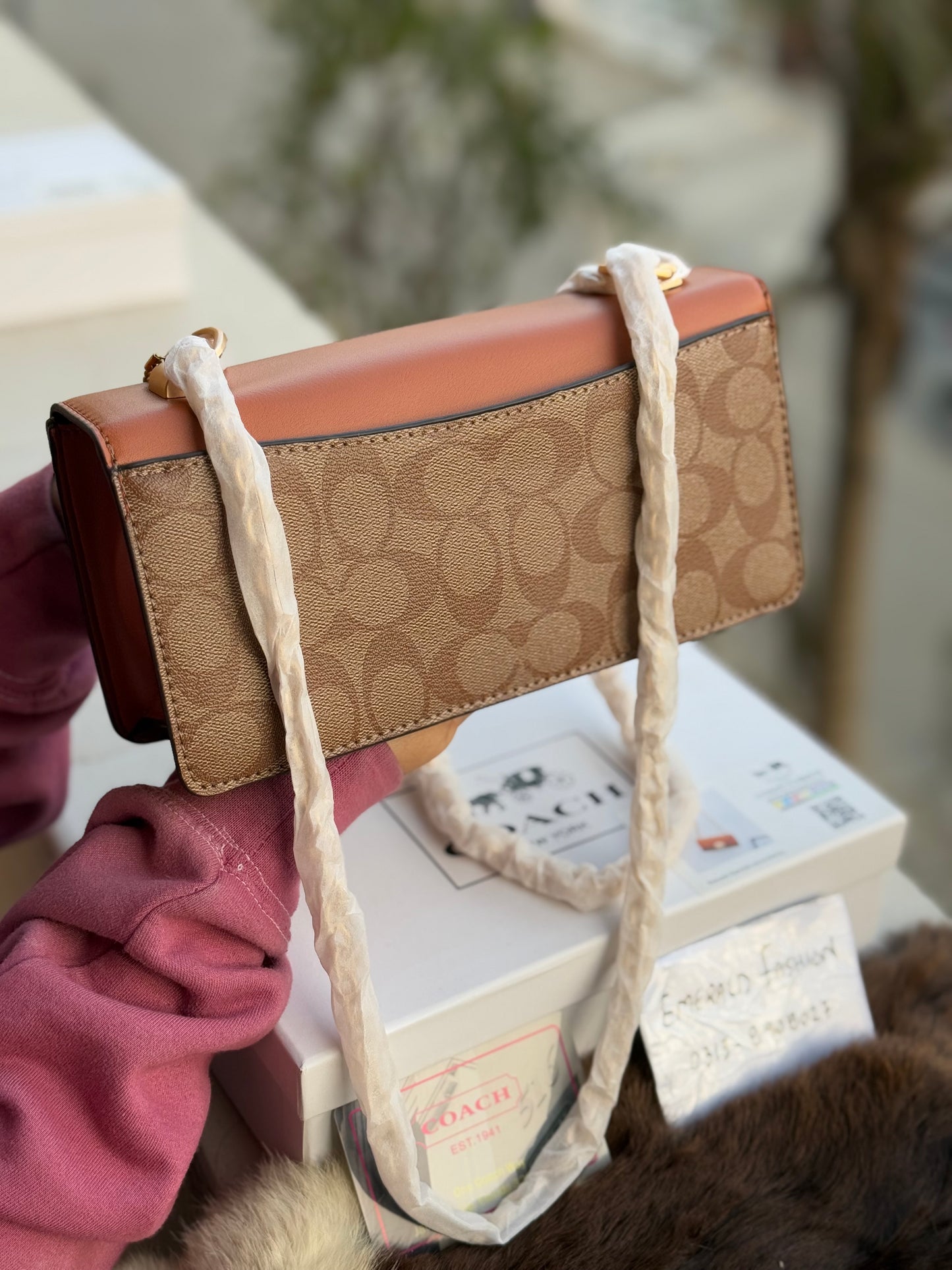 Coach Eliza Flap Crossbody Bag With Box ( Master Series )