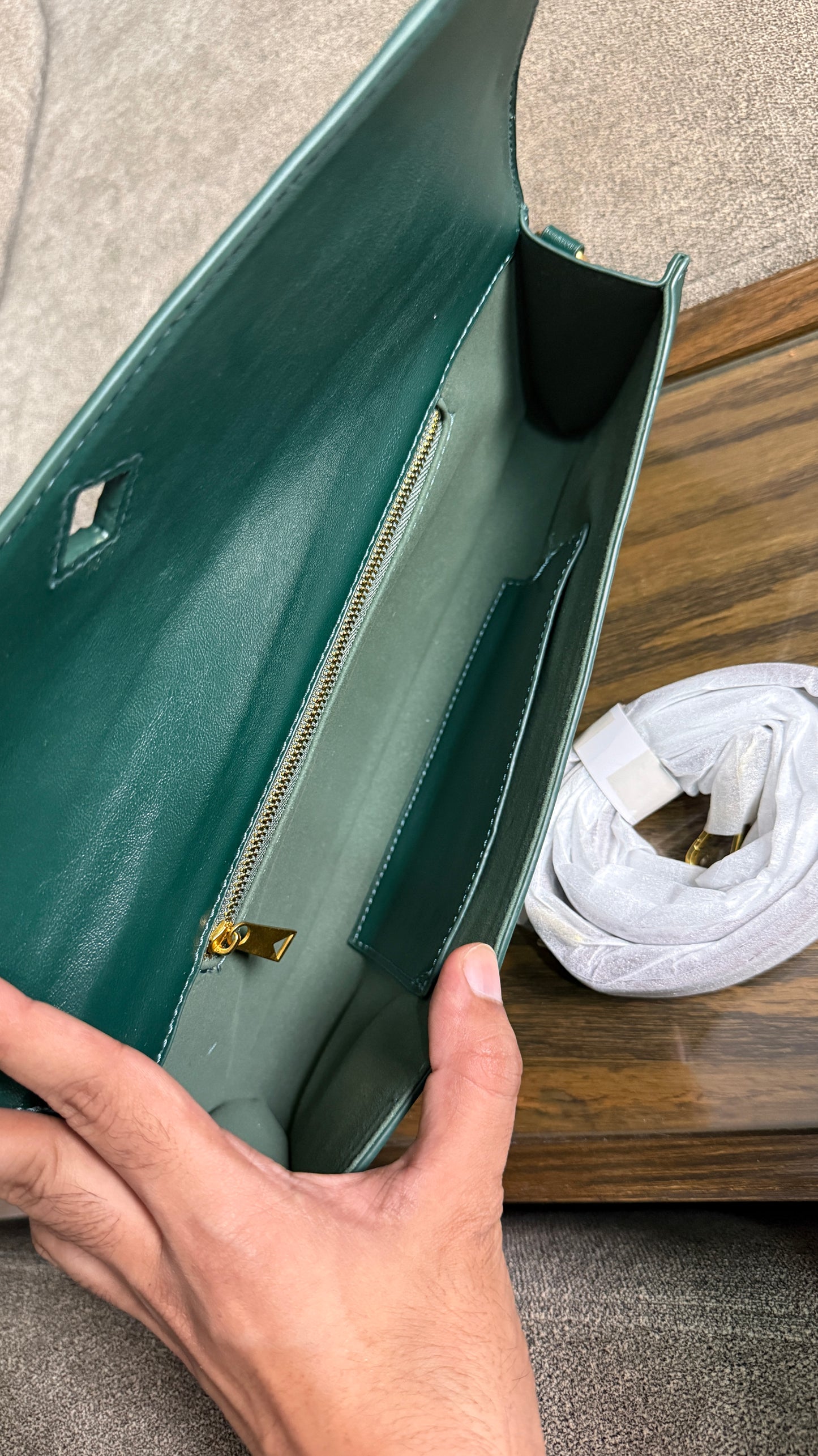 Bottega Venetta Andiamo Clutch.