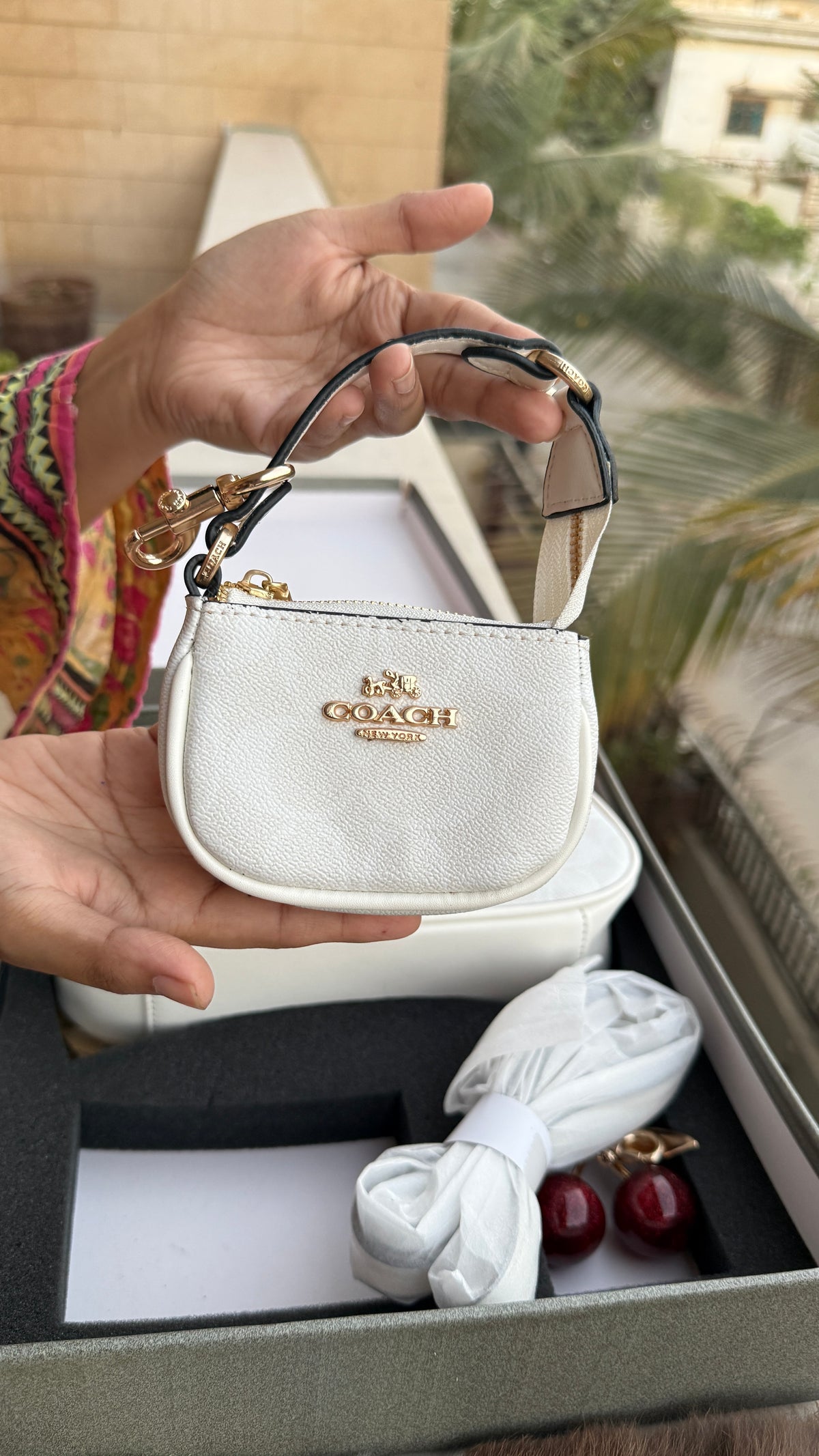 Coach Teri Hobo Complete Set With Box,Micro Bag & Cherry Charm-Master Plus