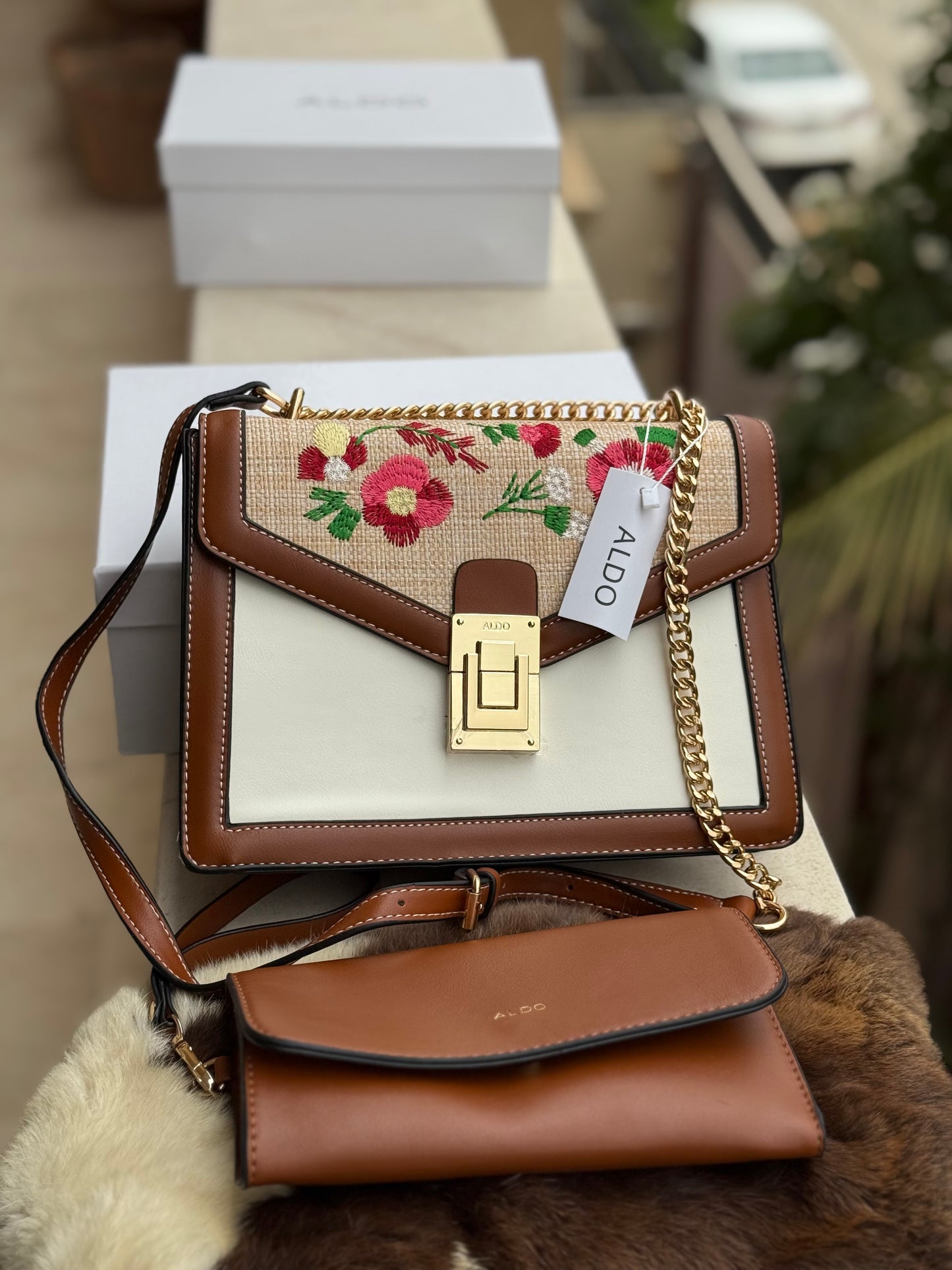 ALDO FLORAL Crossbody- With Pouch!