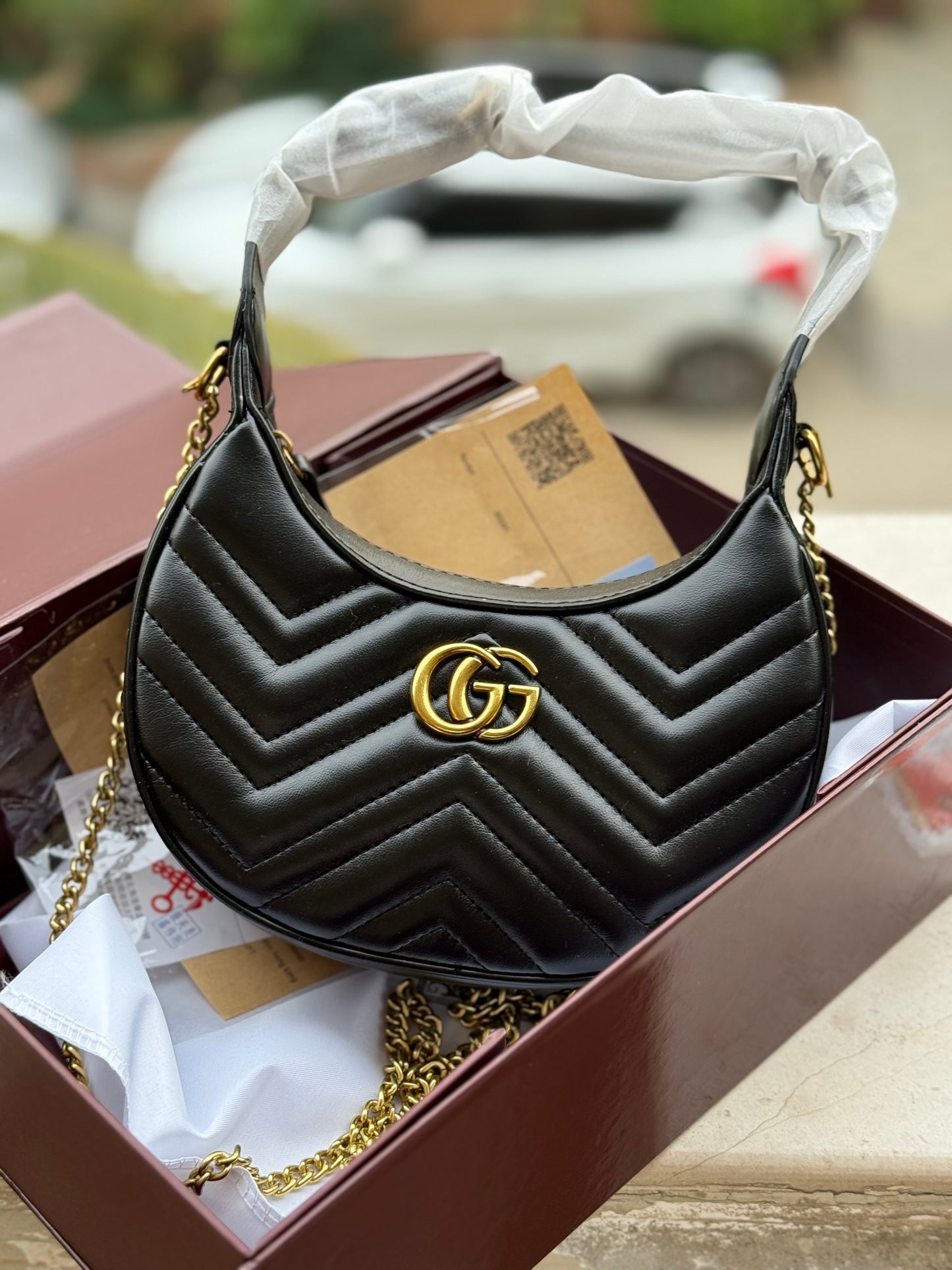 Gucci Marmont Shoulder bag With Box-Master Series With long chain