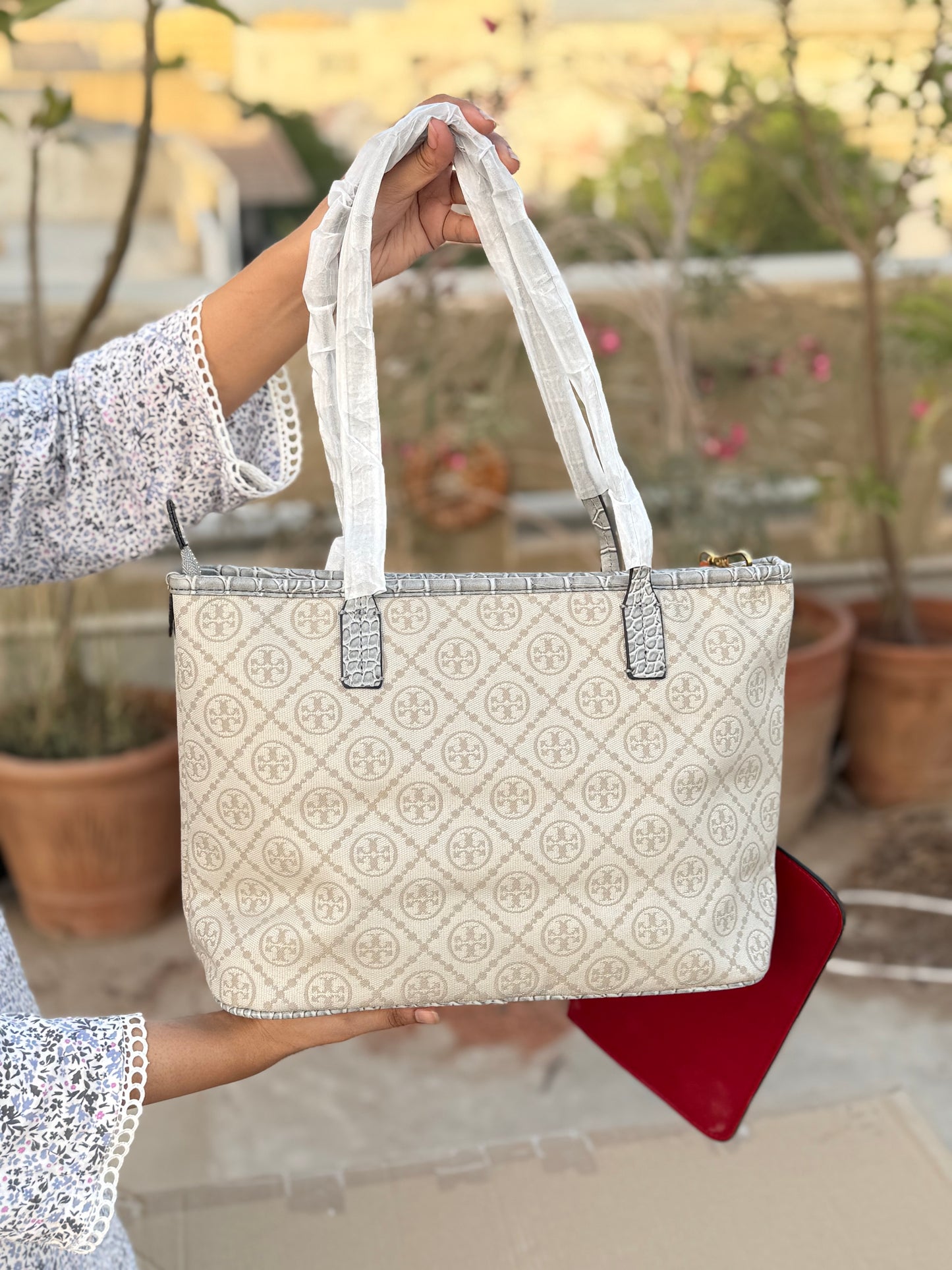 Tory Burch T Monogram Cloud Zip Tote Bag-Master Plus Series