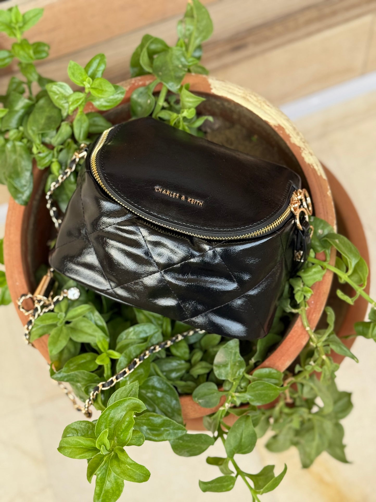 Charles & Keith Apfra Quilted Crossbody Bag With Box-Master Series
