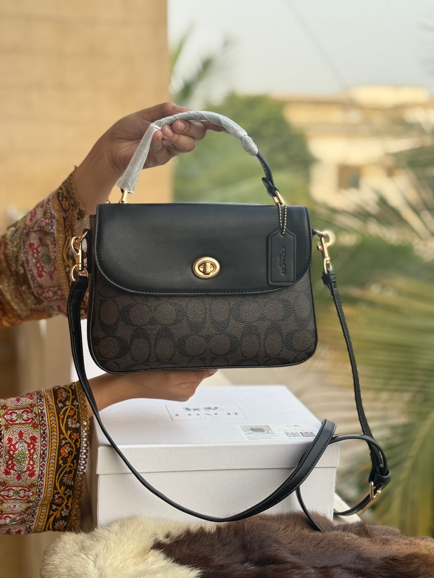 Coach Marlie Top Handle Satchel With Box.