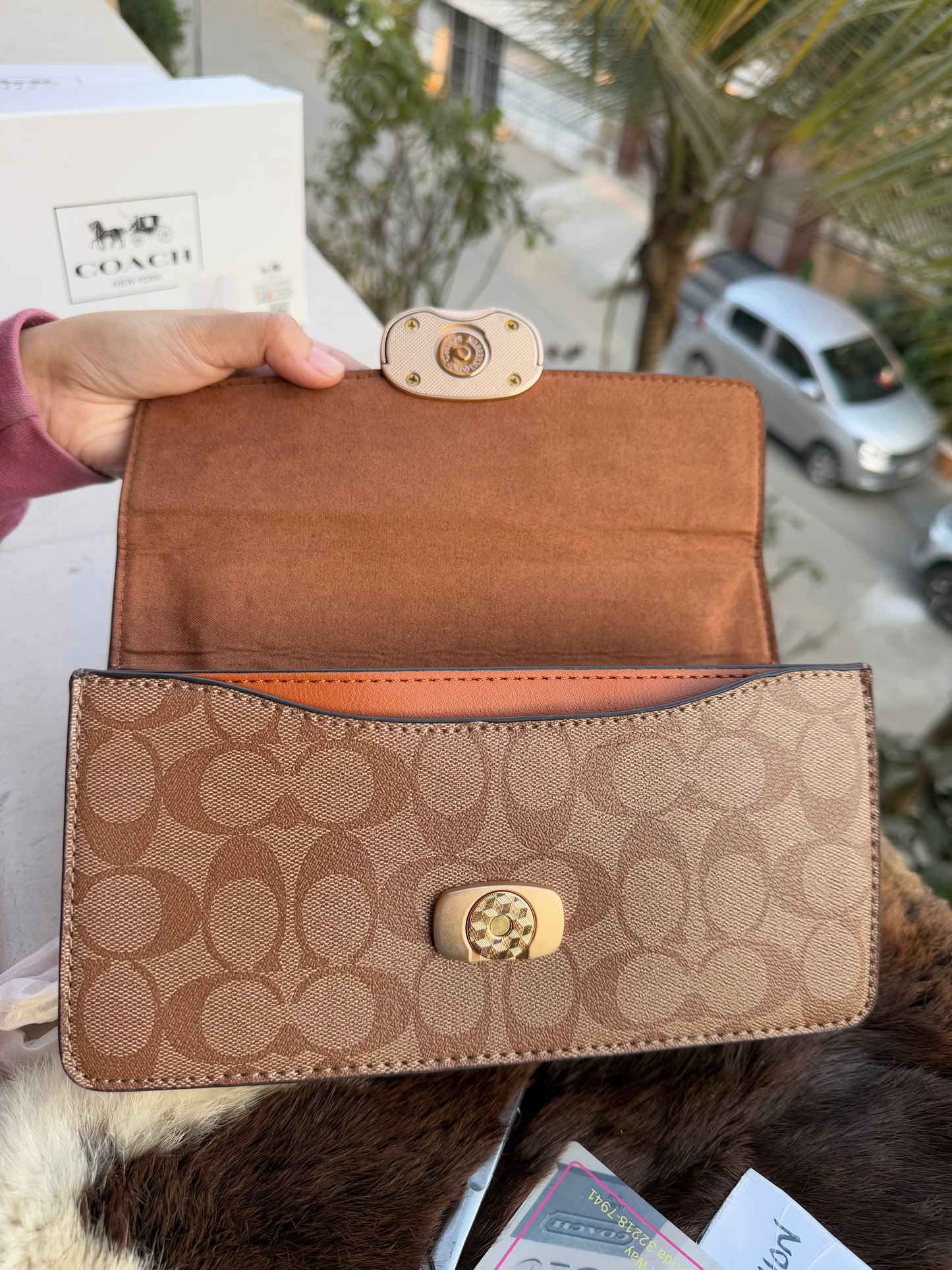 Coach Eliza Flap Crossbody Bag With Box ( Master Series )