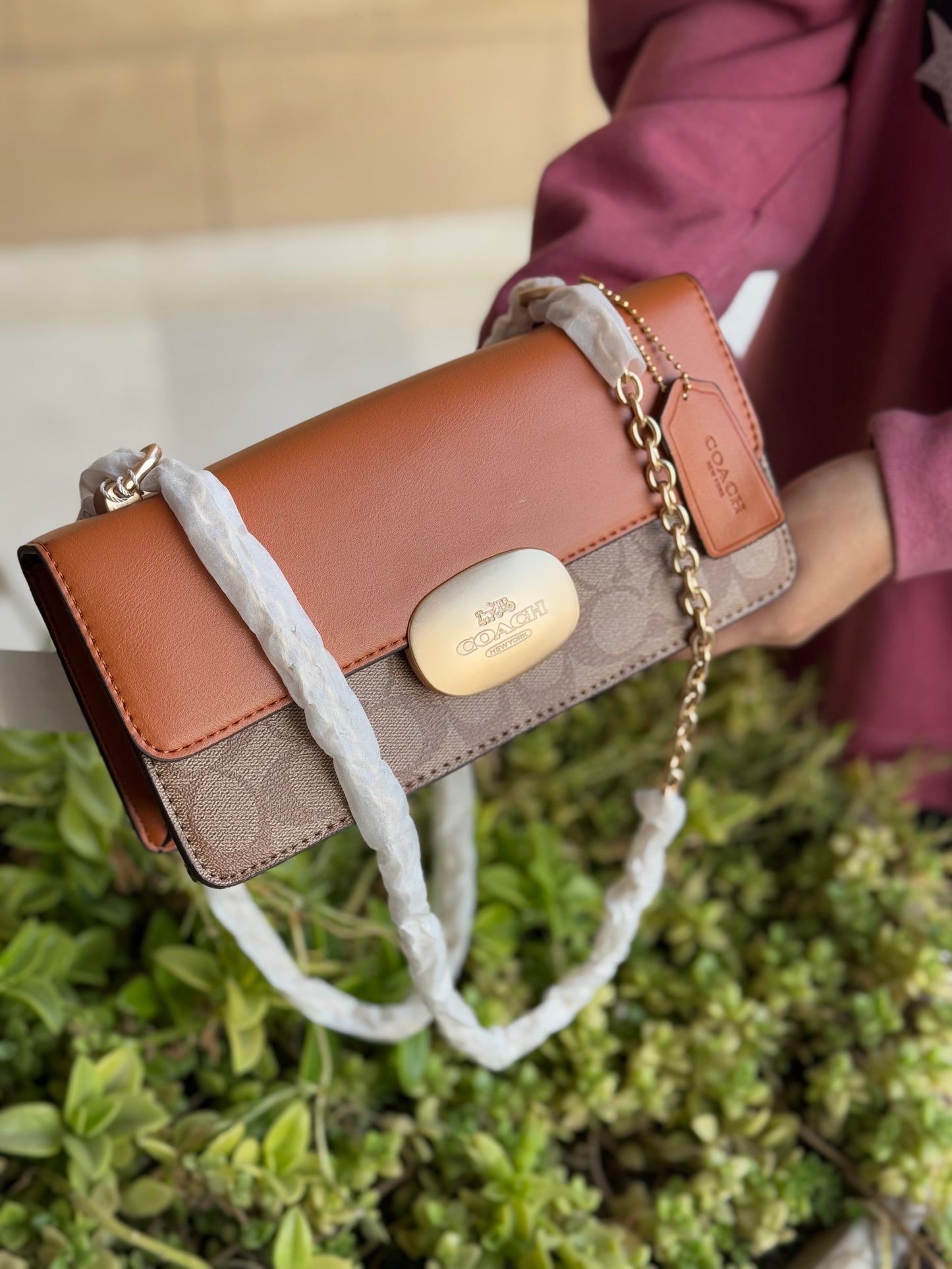 Coach Eliza Flap Crossbody Bag With Box ( Master Series )