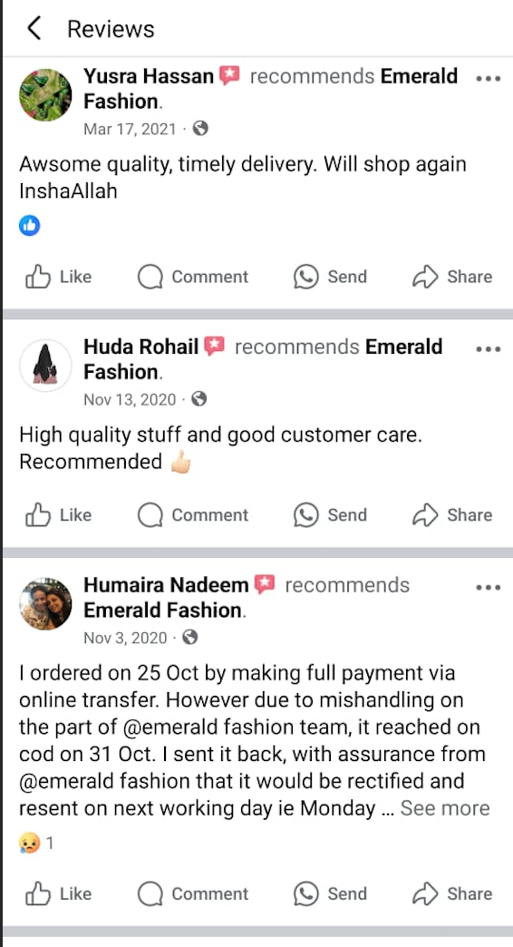 Customer Review Screenshot