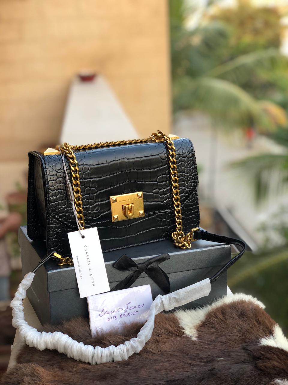 C & K Crocodile Effect Crossbody Bag With Box ( Master Series )