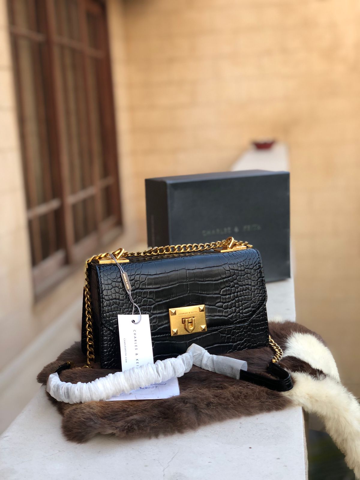 C & K Crocodile Effect Crossbody Bag With Box ( Master Series )