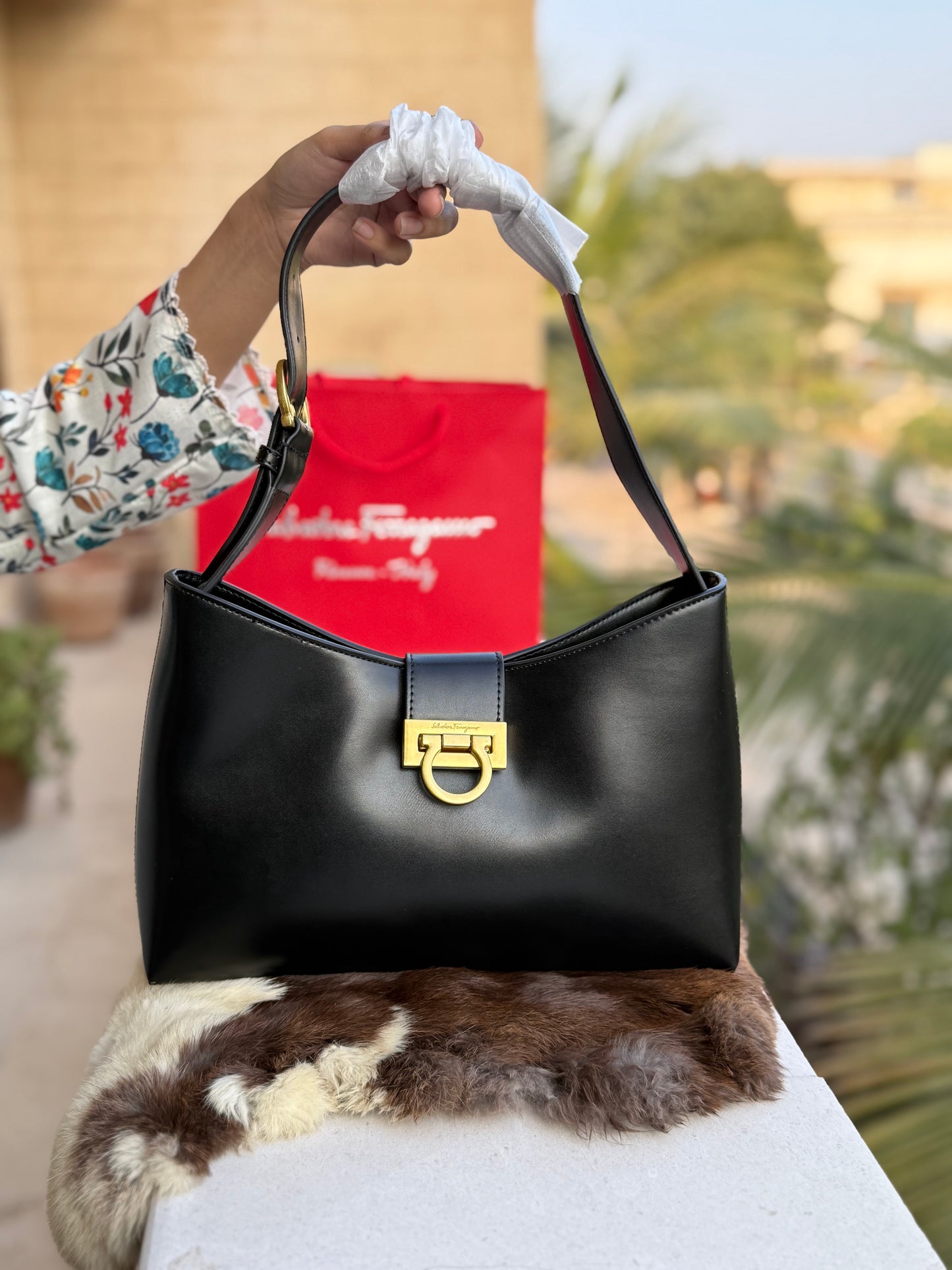 Salvatore Ferragamo Trifolio shoulder bag-Master Series-With Paper Bag-Same As Original