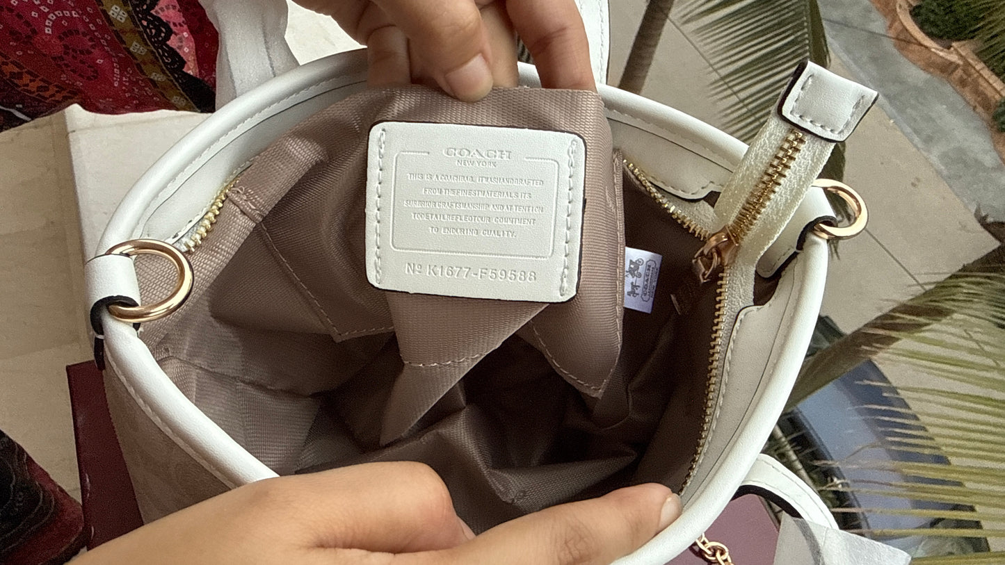 Coach City Mini Tote Bag-With Wallet & Charm Chain-Box Included-Master Plus Series.