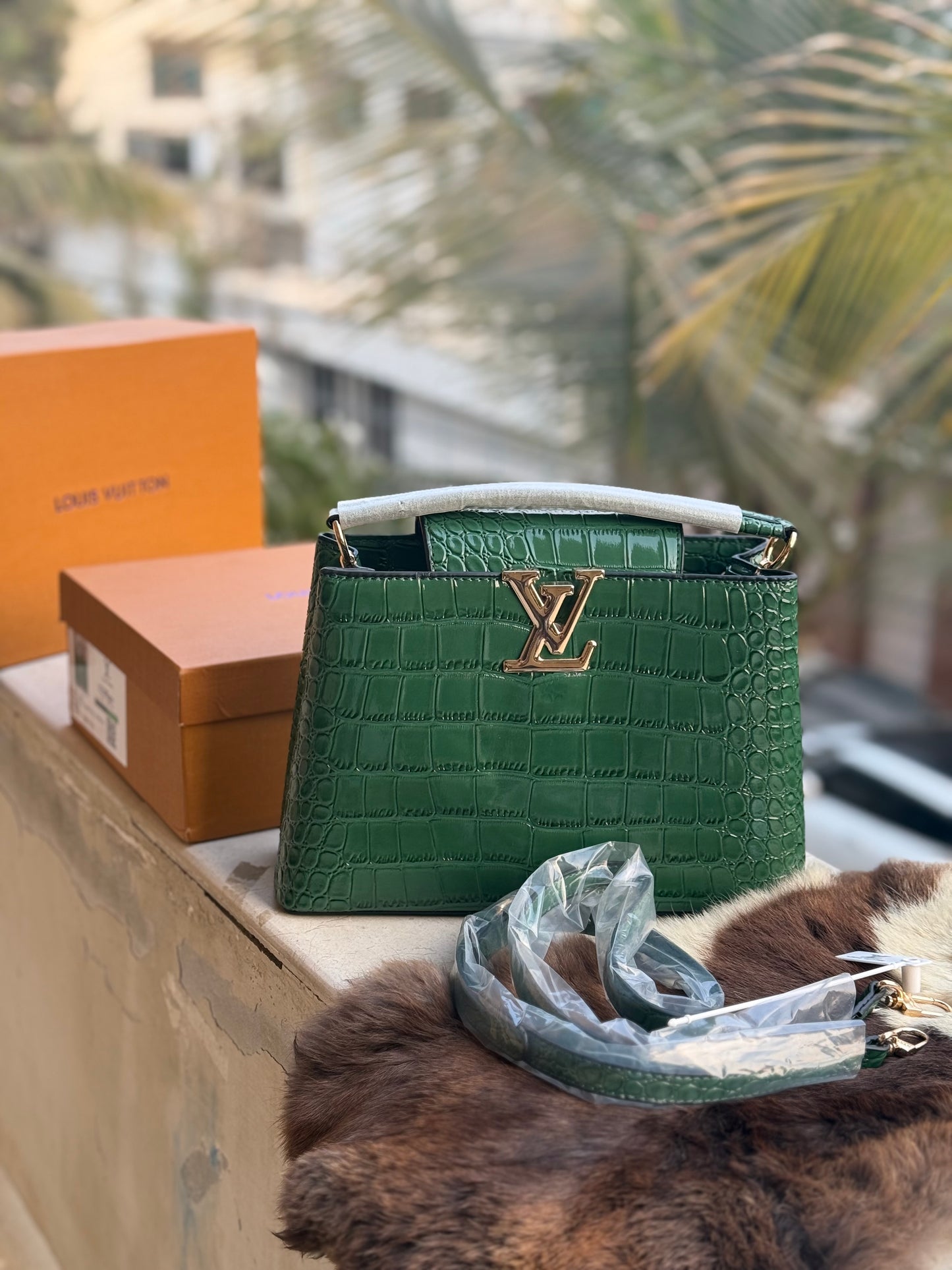 Louis Vuitton Cappucines BB Crocodile Pattern with box packaging