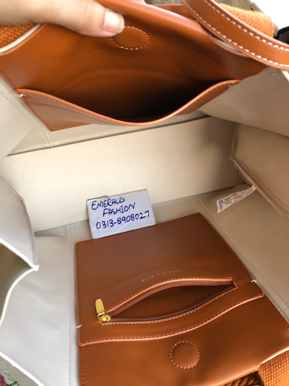 C & K SHALIA Full Size Tote Brown