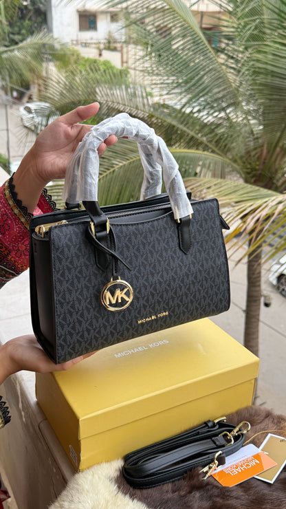 Michael Kors Laila Signature Monogram Hand bag With box.