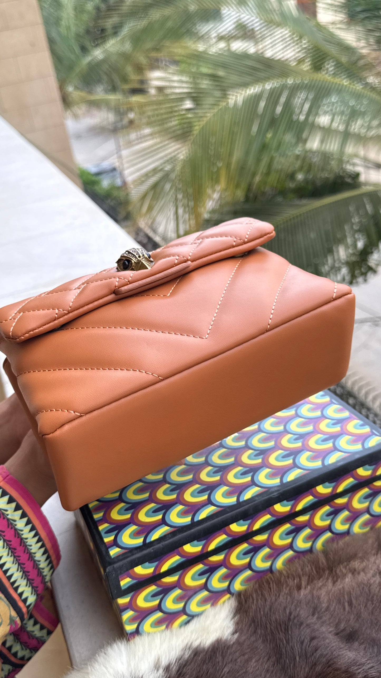 Kurt Geiger London Kensington Mini Quilted Shoulder Bag, featuring signature gold-tone hardware and a crystal-embellished eagle head-Master Series-Box included