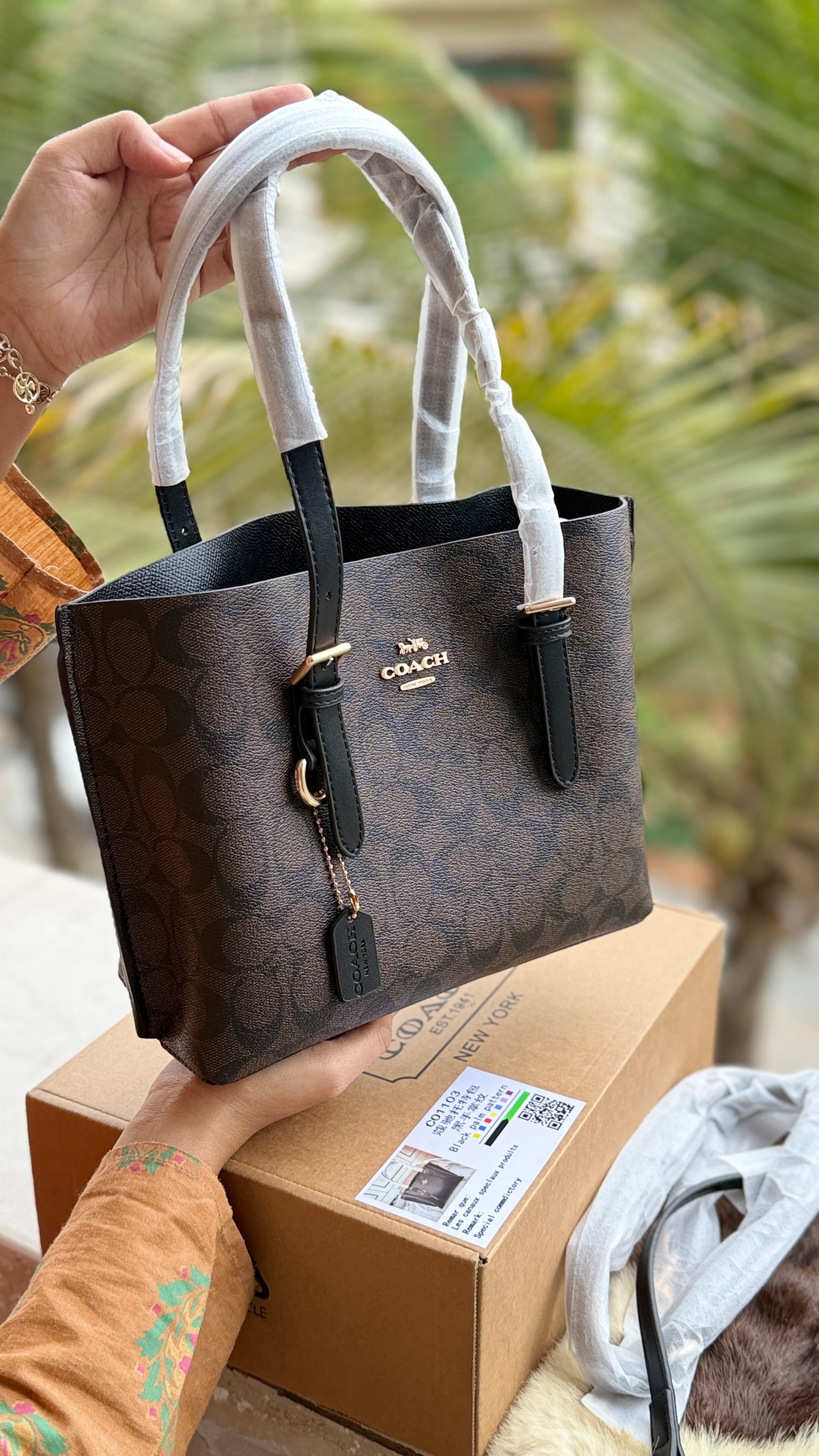 Coach Mollie 25 Tote Bag-Master Basic Series With Folding Box Packaging.
