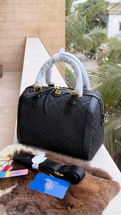 Tory Burch Petite T Monogram Jacquard Barrel Bag-Master Series.