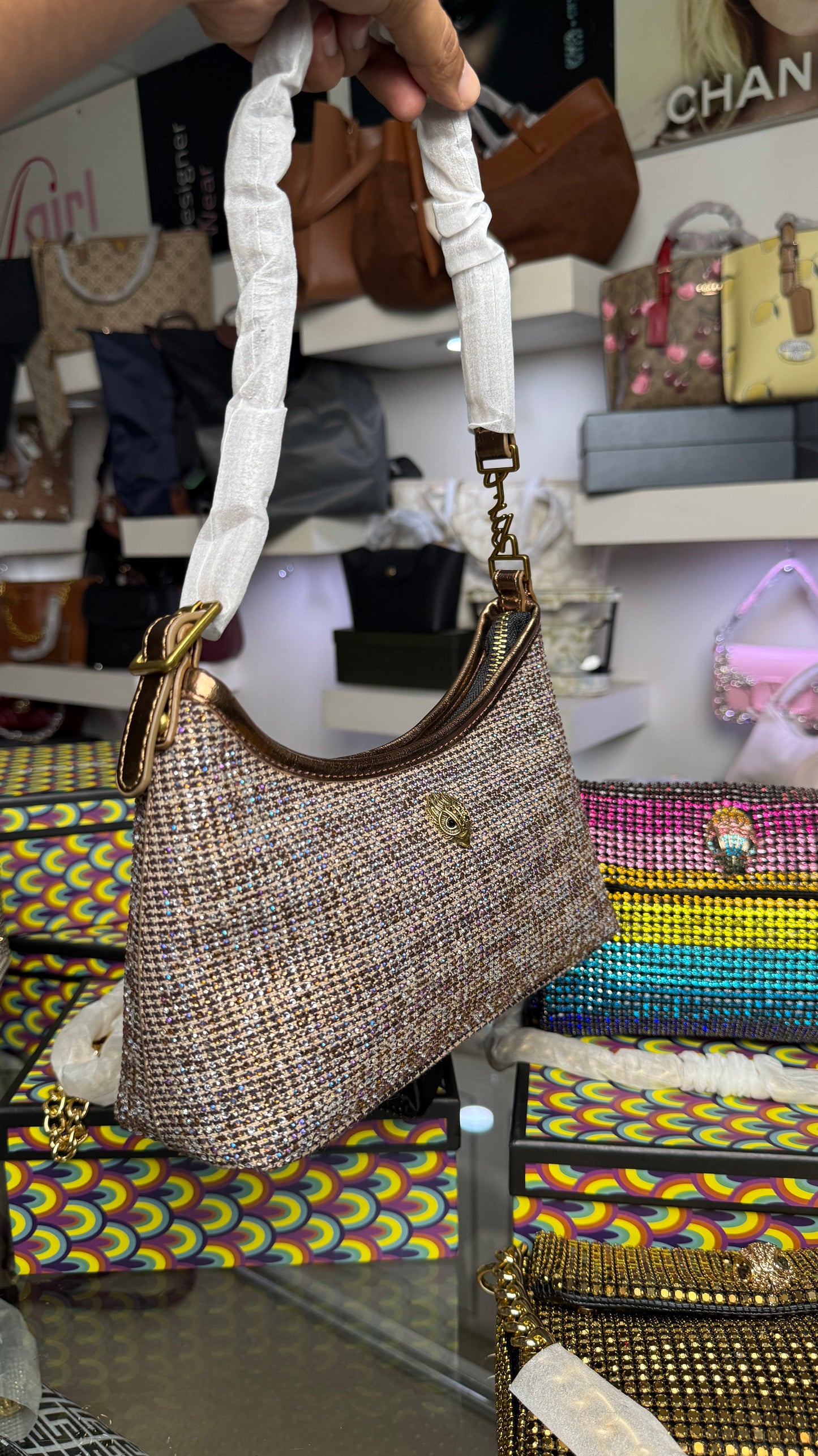 Kurt Geiger London crystal-embellished Shoulder Bag-With box