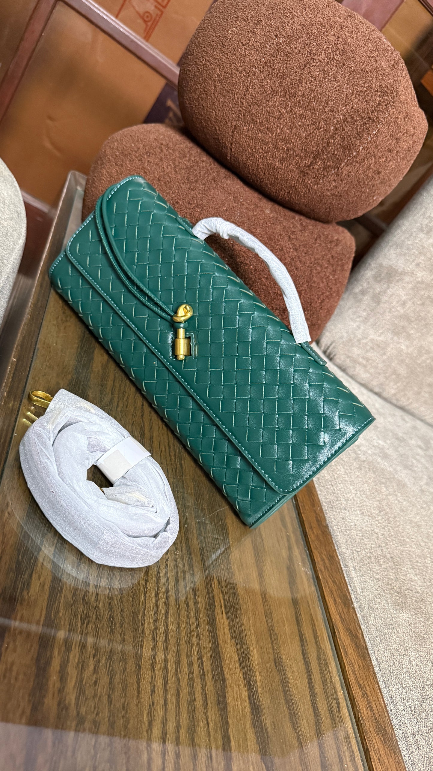Bottega Venetta Andiamo Clutch.