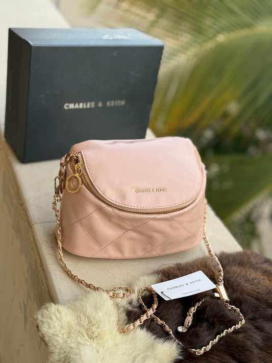 Charles & Keith Apfra Quilted Crossbody Bag With Box-Master Series