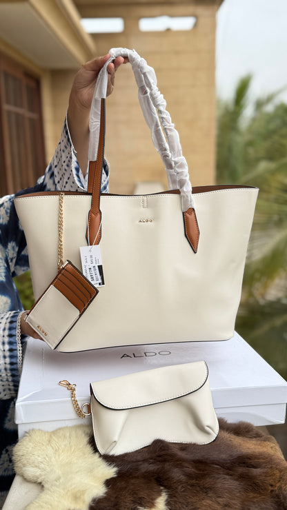 Aldo Tote-With Card Wallet & Pouch-With Box-Master Series