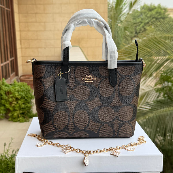 Coach City Mini Tote Bag-With Wallet & Charm Chain-Box Included-Master Plus Series.