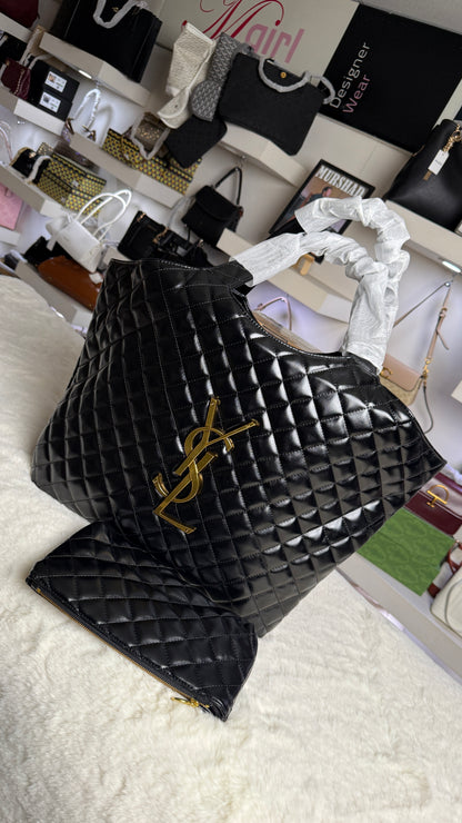 YSL  Saint Laurent Icare Maxi Matelassé Leather Tote-Master Plus Series.