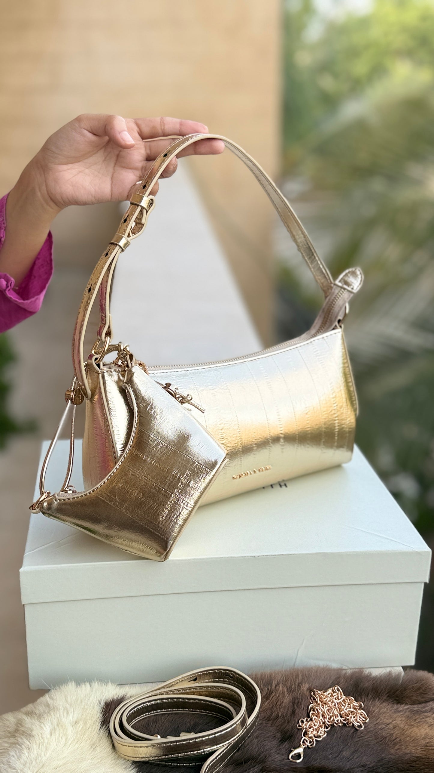 Charles & Keith Shoulder With Micro Bag-With box-Master Series.