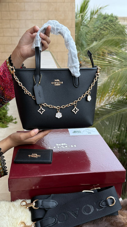 Coach City Mini Tote Bag-With Wallet & Charm Chain-Box Included-Master Plus Series.