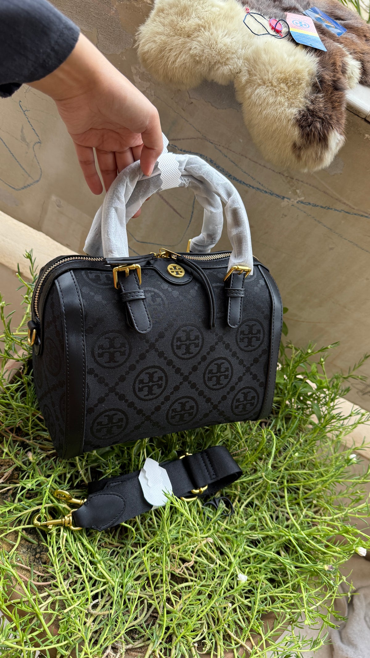 Tory Burch Petite T Monogram Jacquard Barrel Bag-Master Series.